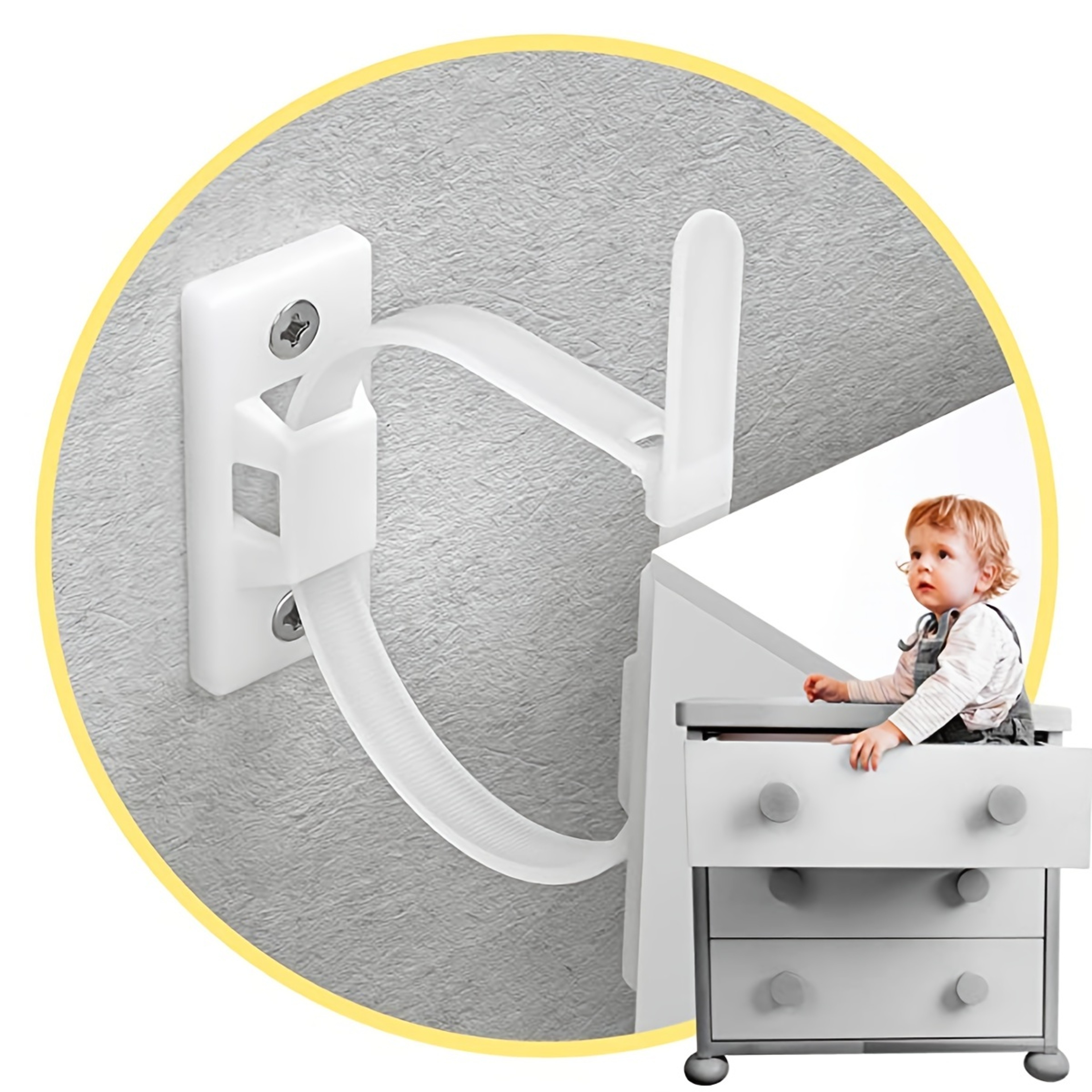 Furniture Anchors for Baby Proofing, Prevent Falling Anti Tip Earthquake Straps for Child Safety – view 1