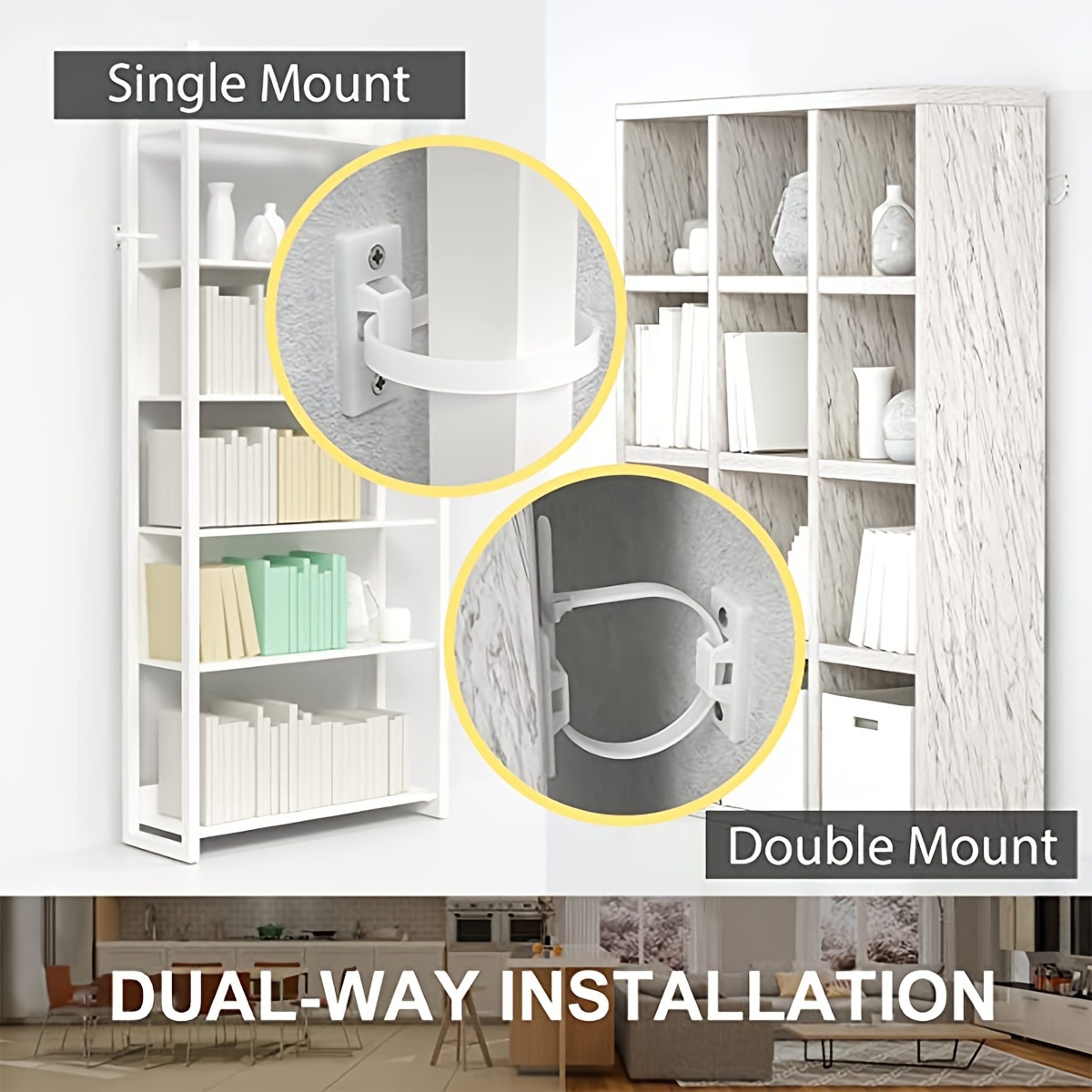 Furniture Anchors for Baby Proofing, Prevent Falling Anti Tip Earthquake Straps for Child Safety – view 2
