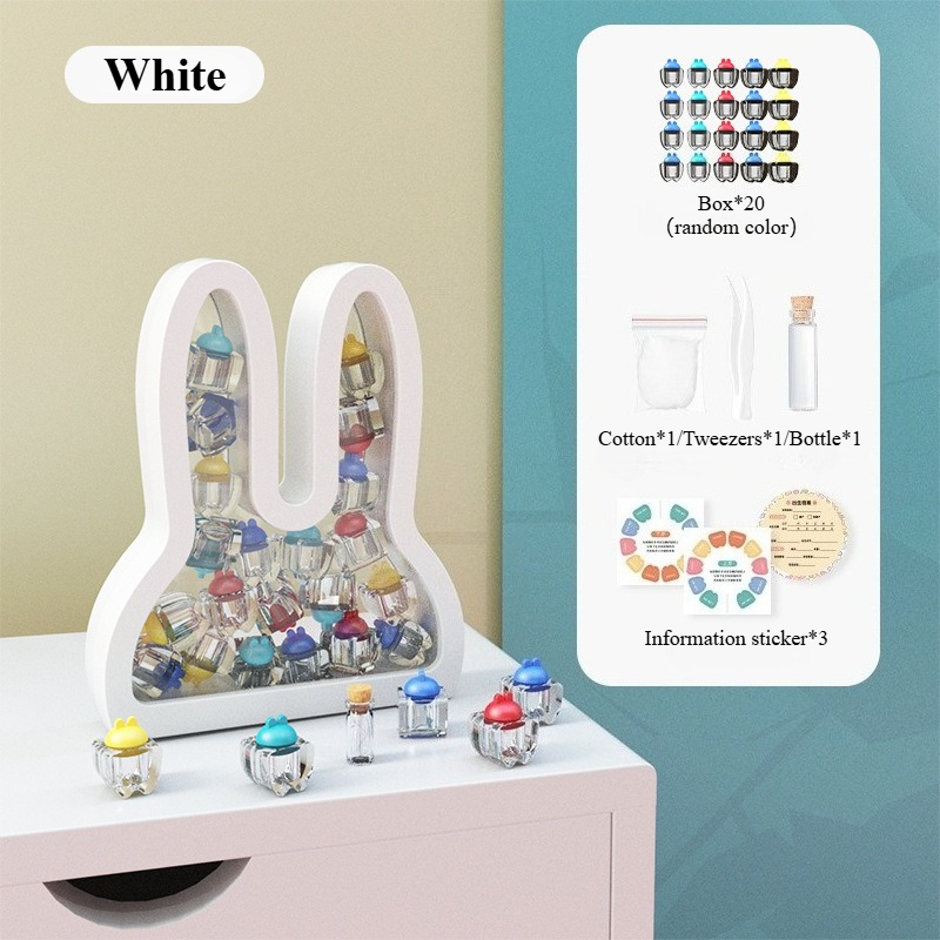 Rabbit Shape Baby Tooth Keepsake Box, Bunny Ear Holder, Lost Teeth Storage Box for Newborns – view 8