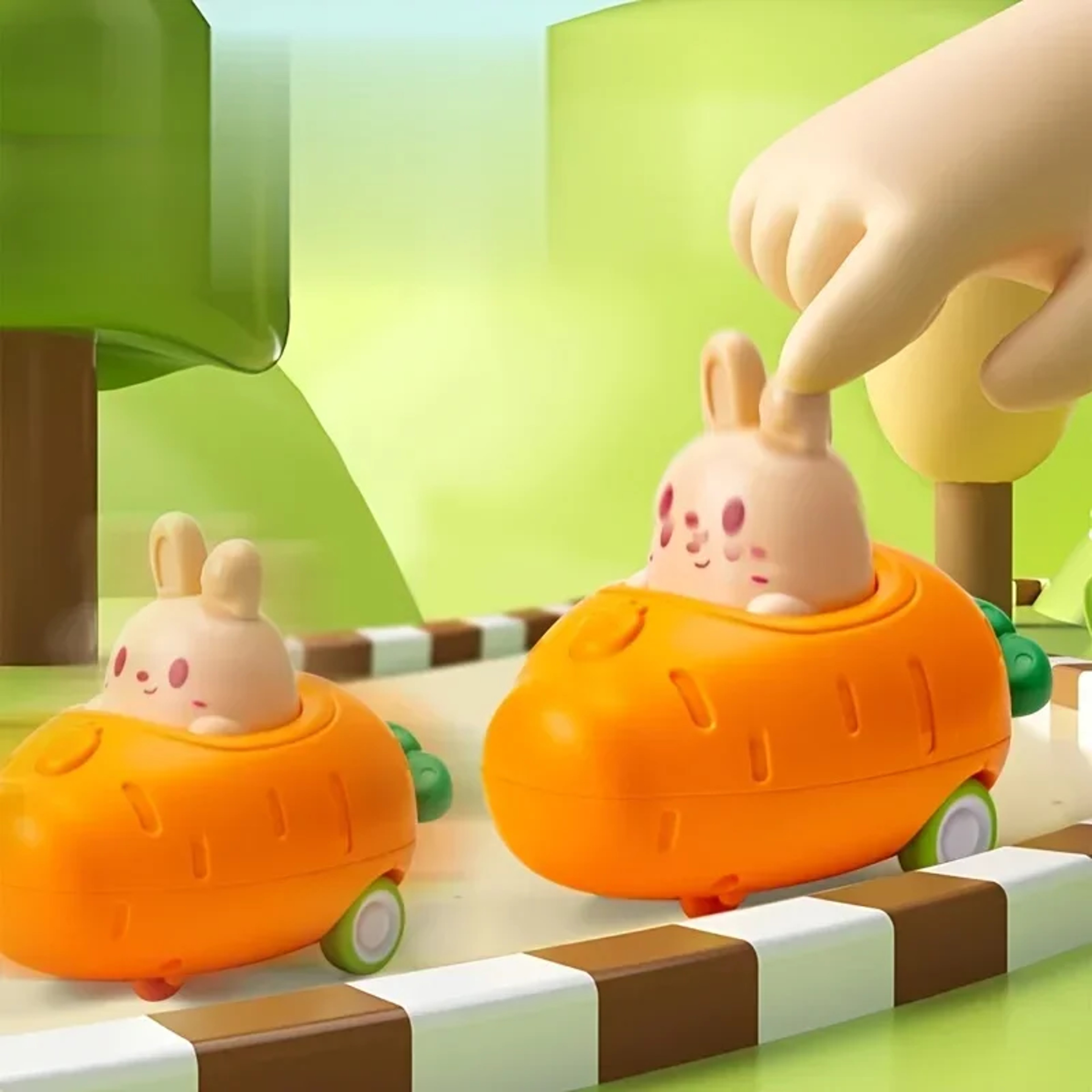 Toddler Press and Go Toy Cars, Wind-up Cars, Baby Animal Vehicles, Bunny Rabbit, Airplane for Easter for Kids – view 4