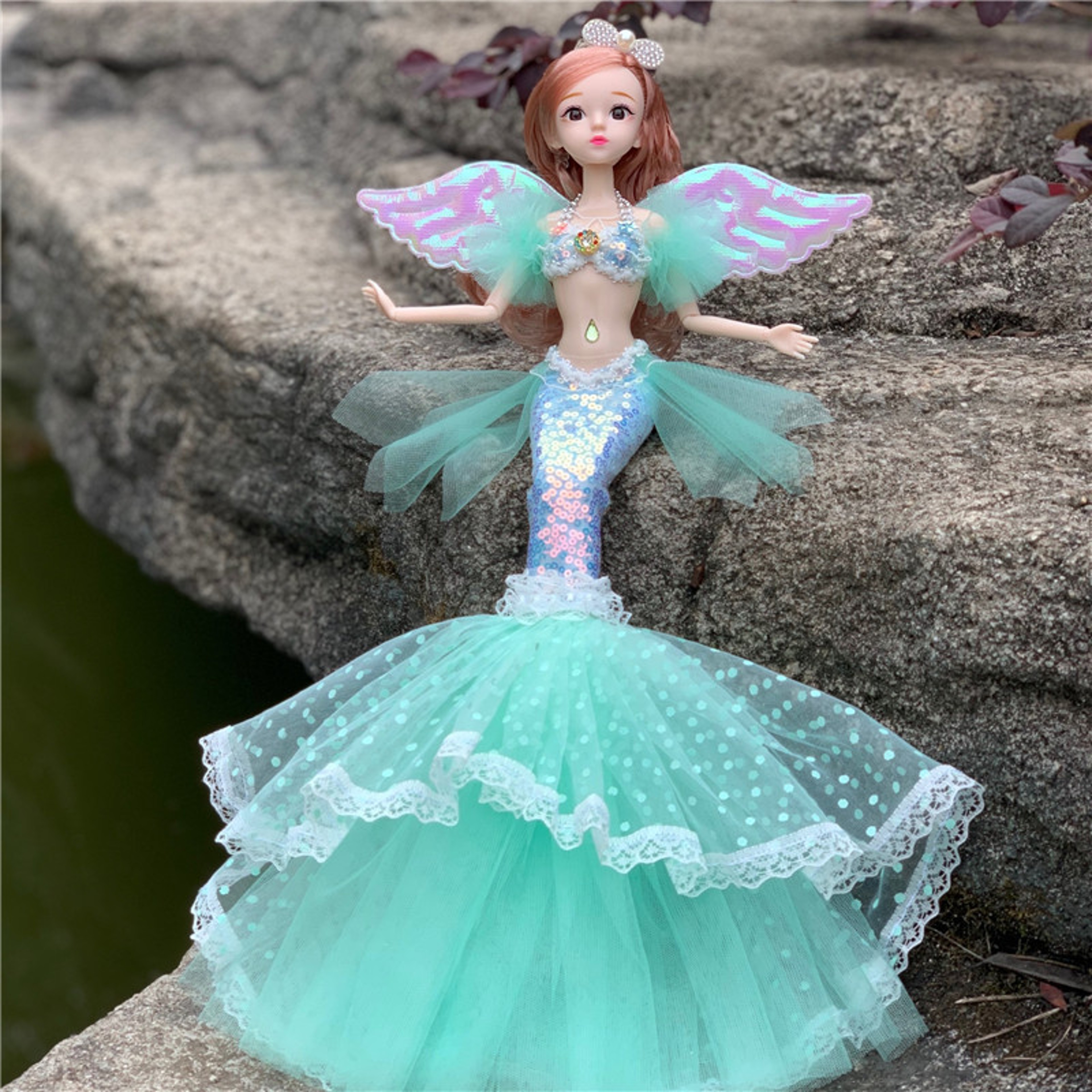 Enchanting Princess Mermaid Doll Ideal For Pretend Play  Dress Up Toy 9