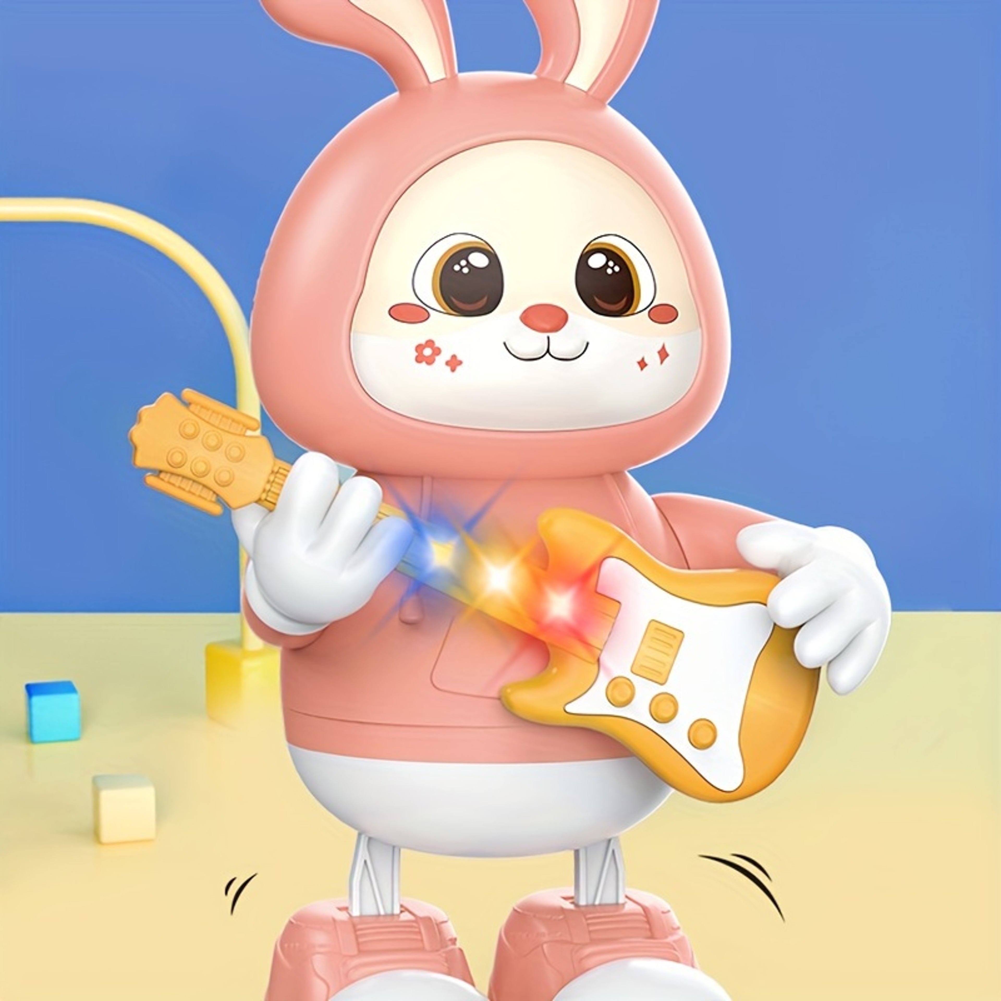 Walking Singing Bunny, Musical Dancing Rabbit Toy with Guitar, Moving Toys for Baby with Music & Lights, Easter Gift – view 4