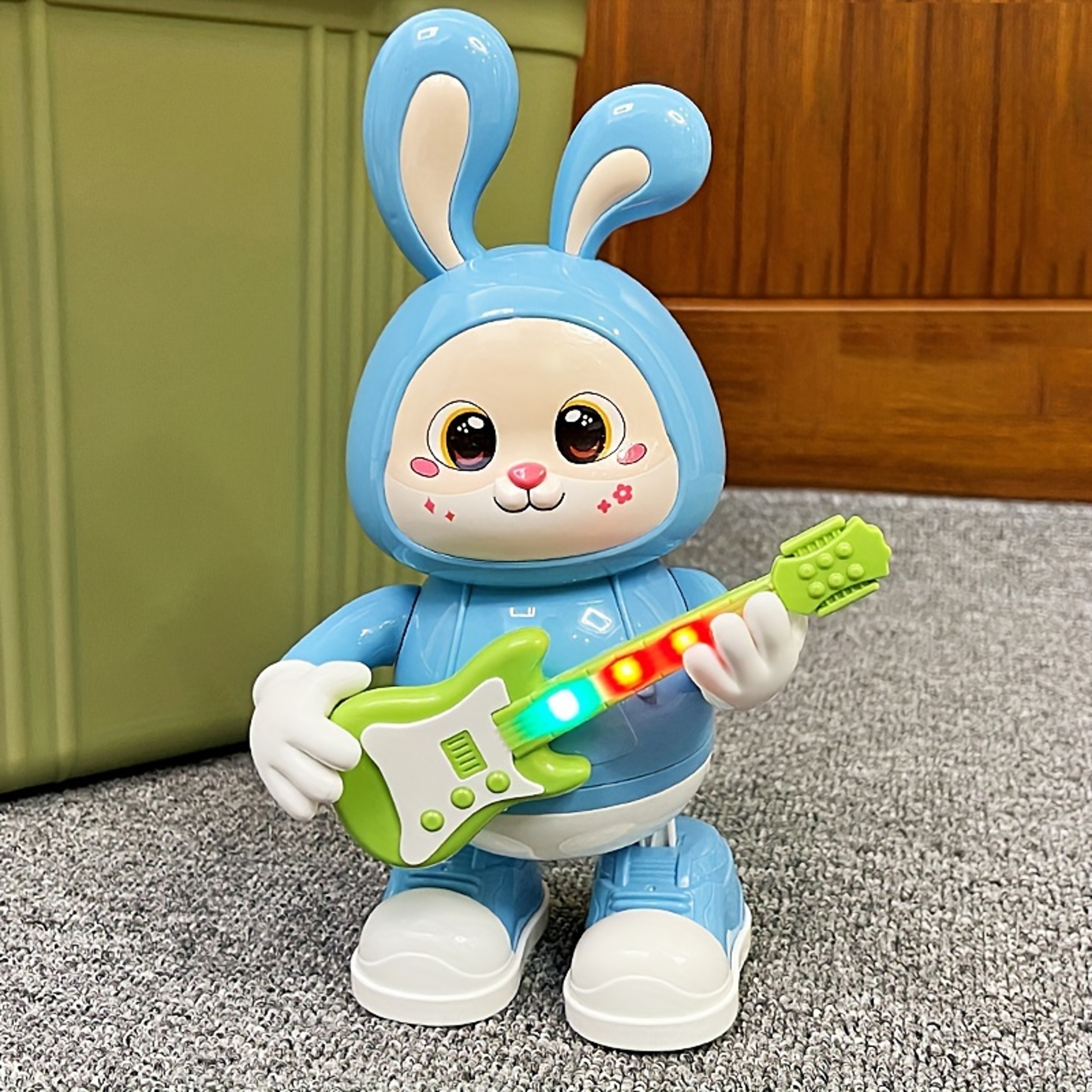 Walking Singing Bunny, Musical Dancing Rabbit Toy with Guitar, Moving Toys for Baby with Music & Lights, Easter Gift – view 6