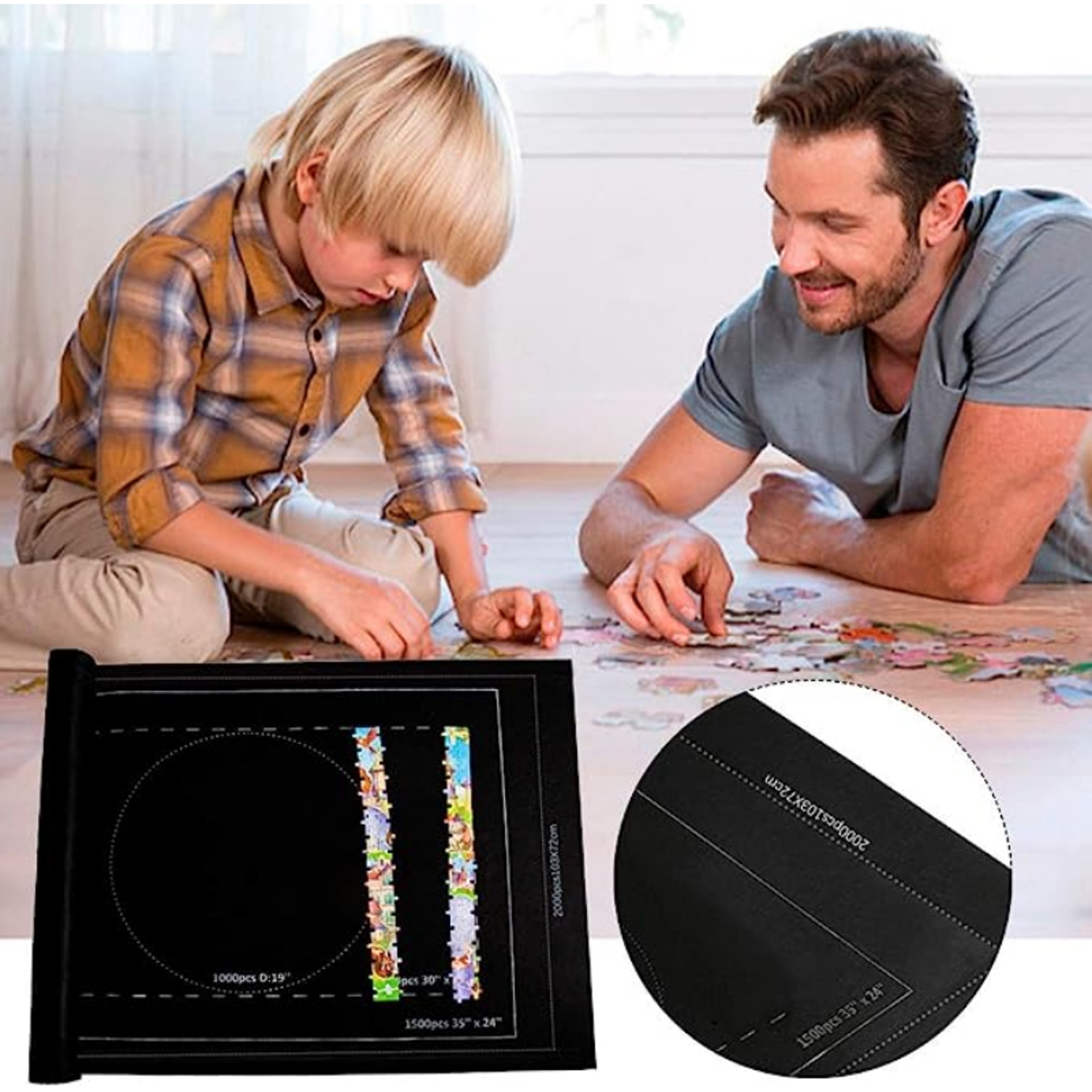 Jigsaw Puzzle Mat Roll Up For Pieces Large Puzzles Storage Board For Adults Kids Puzzle Saver Organ 0