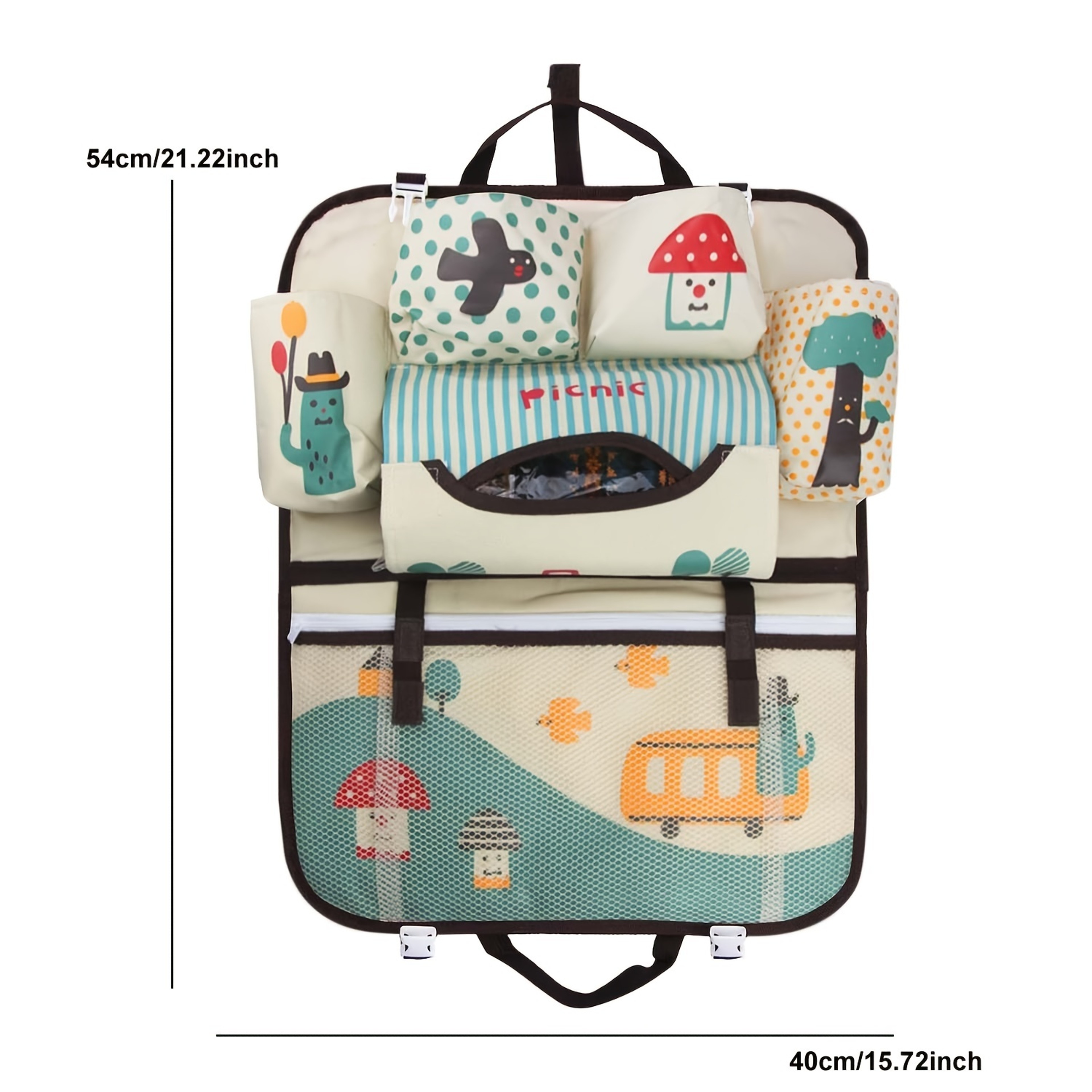 Kids Auto Seat Organizer, Large Capacity Cartoon Baby Car Seat Back Storage Bag for Toddler Travel – view 8