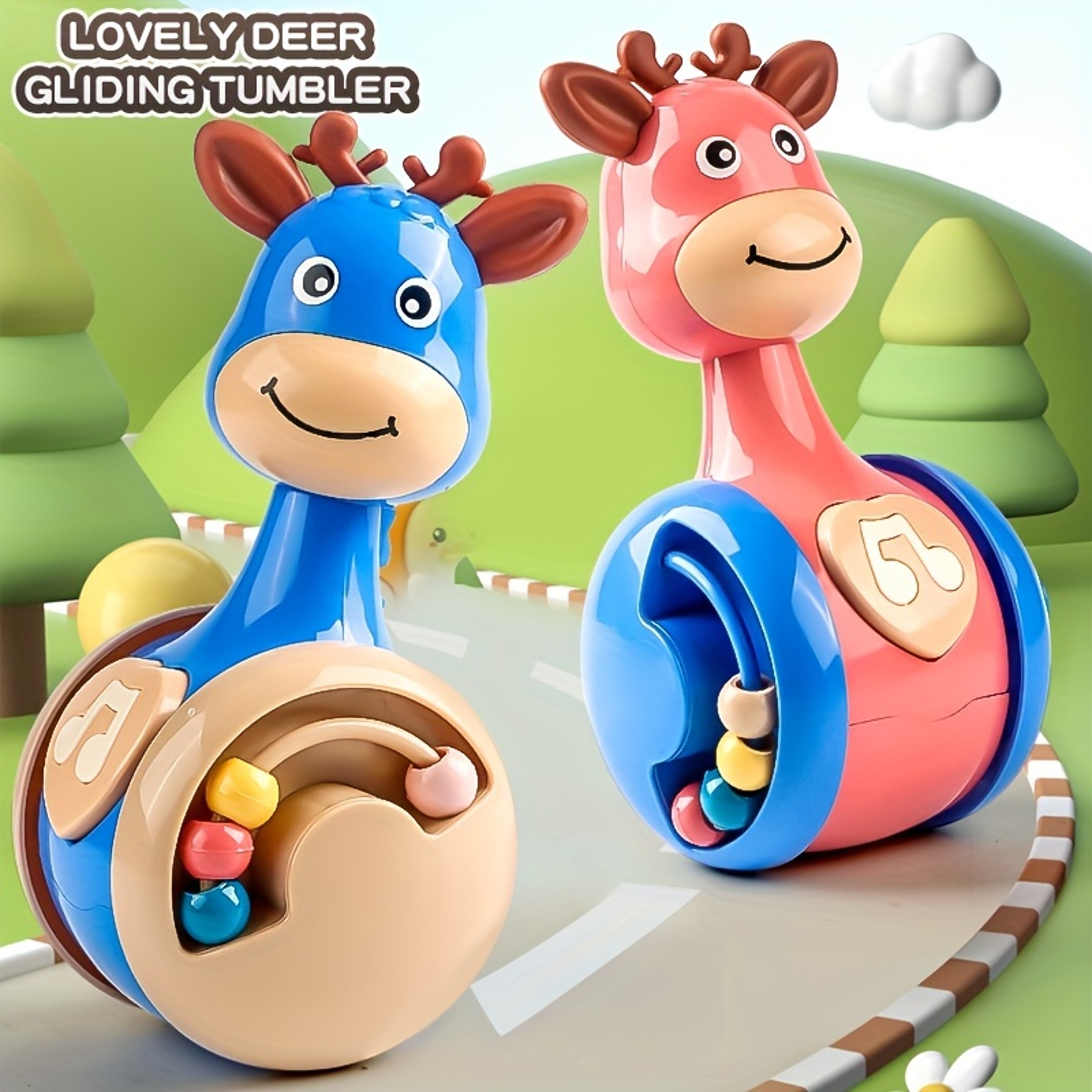 Tumbler Wobbler Toys for Infant Boy Girl, Roly Poly Baby Toys Months Ideal for Early Education and Learning – view 1