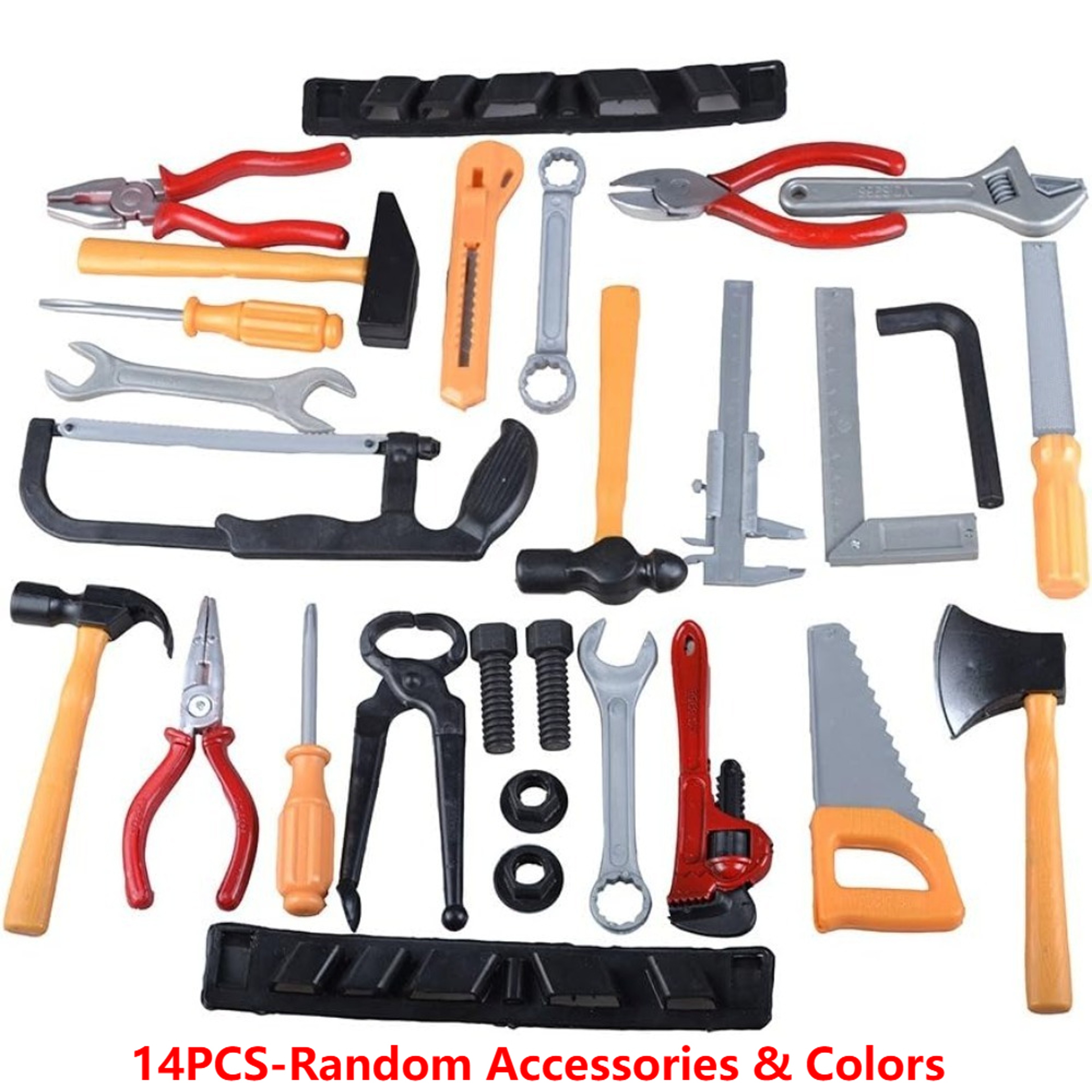 Kids Toys Repair Tools Set for Boy, Safe Plastic Maintenance Tools, Pretend Play Toy with Hammer, Screwdriver, Tongs – view 1