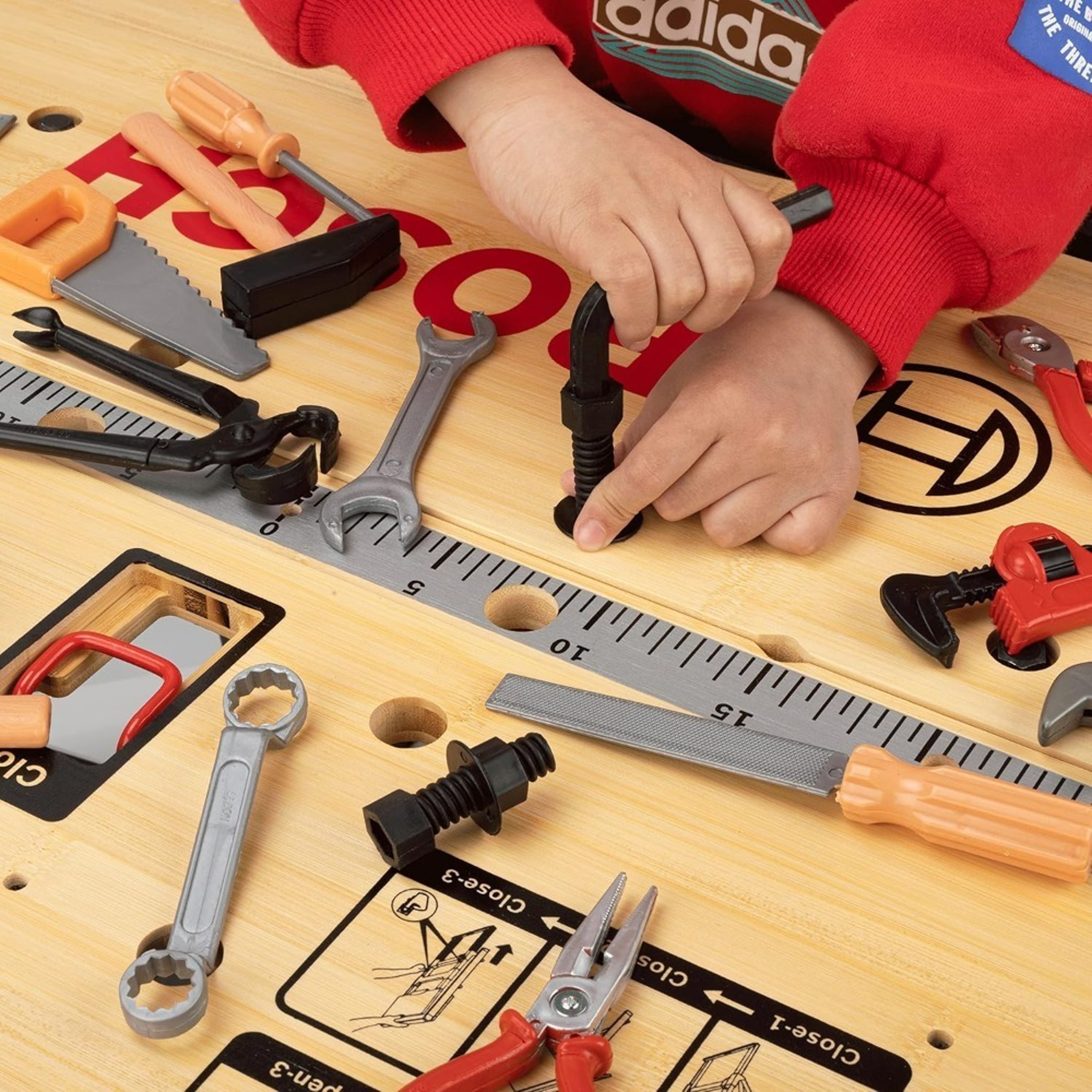 Kids Toys Repair Tools Set for Boy, Safe Plastic Maintenance Tools, Pretend Play Toy with Hammer, Screwdriver, Tongs – view 5