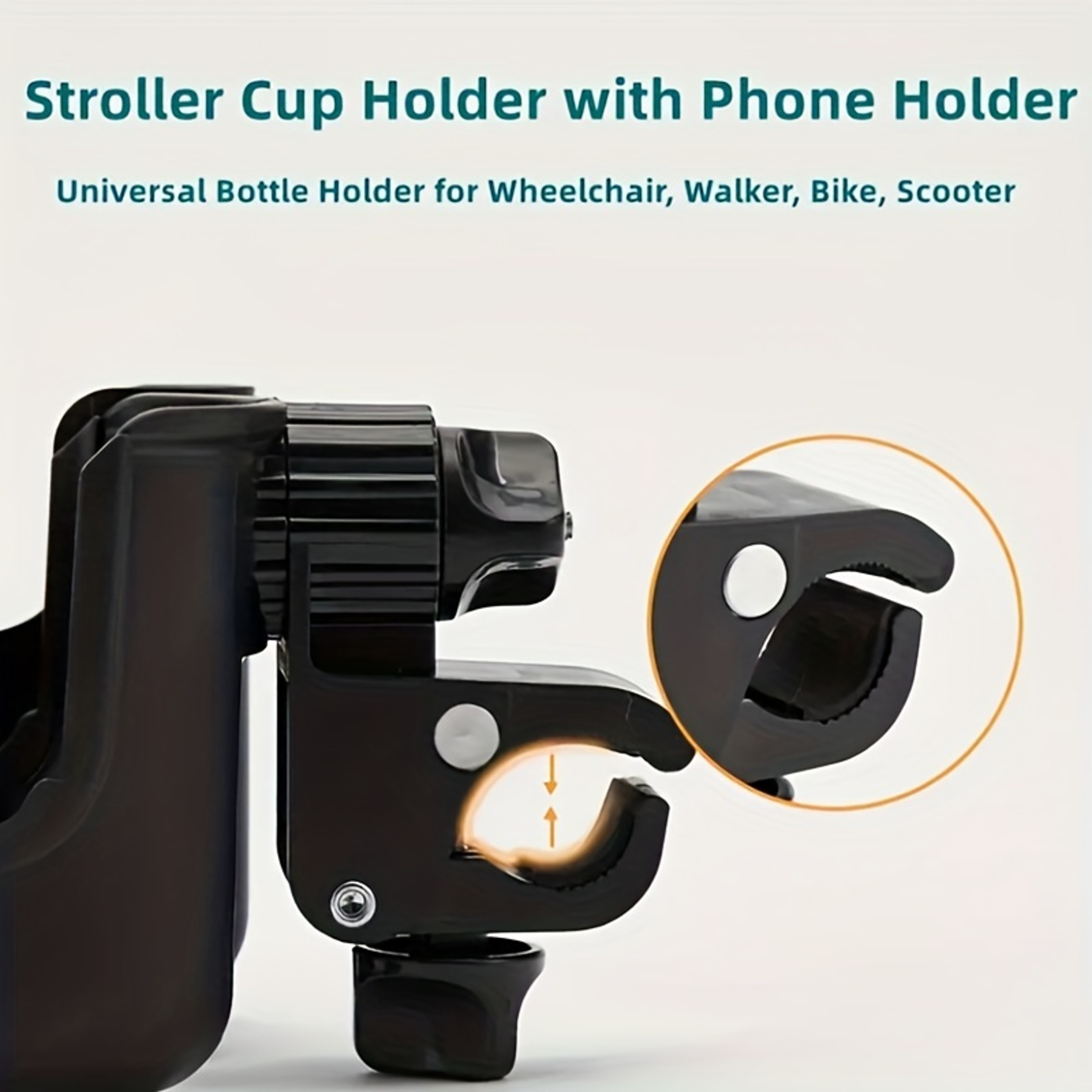Universal Bottle Holder For Wheelchair Stroller Stroller Water Cup Holder With Phone Holder 2