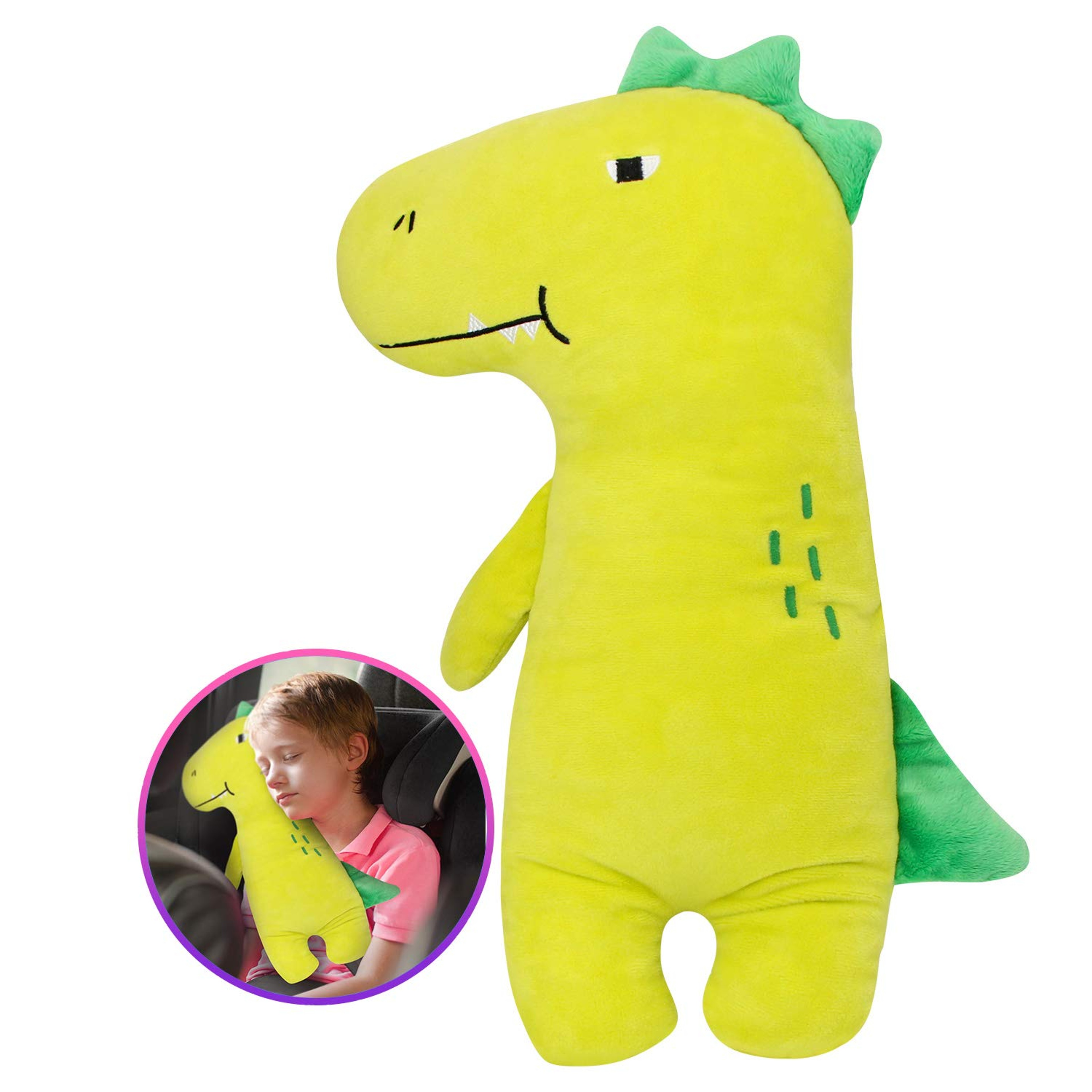 Seatbelt Cover for Girl Boy Baby, Dinosaur Car Pillow for Kids, Toddler Seat Belt Cushion – view 7