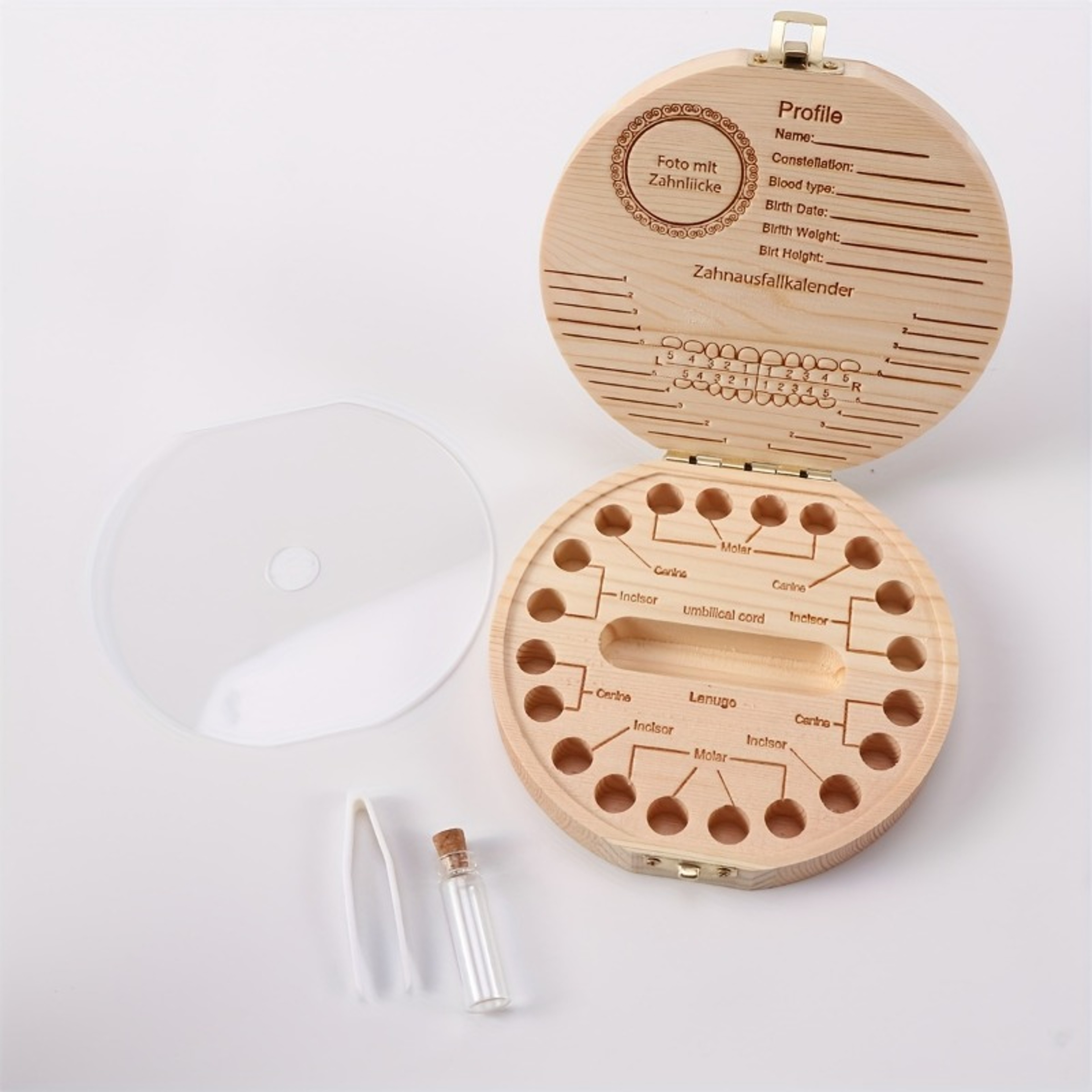 Wooden Tooth Storage Box for Kids, Baby Tooth Organizer, Milk Teeth Storage Box, Collecting Teeth & Umbilical Cord Box – view 6