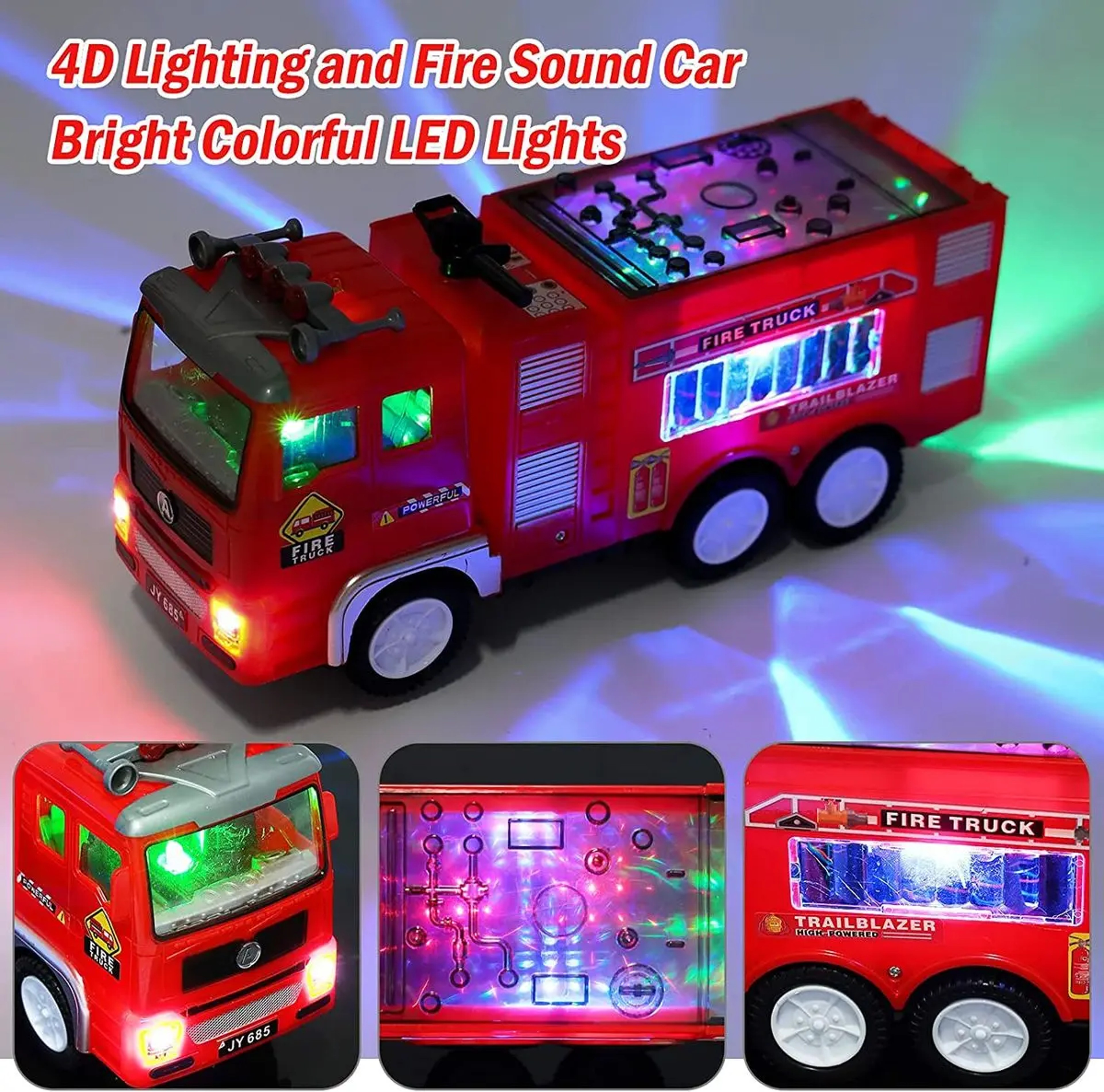 Real Firetruck Siren Sound Fire Truck Toy for Boys & Girls | Push Toy Car for Toddlers with Sound & Light | Birthday – view 7
