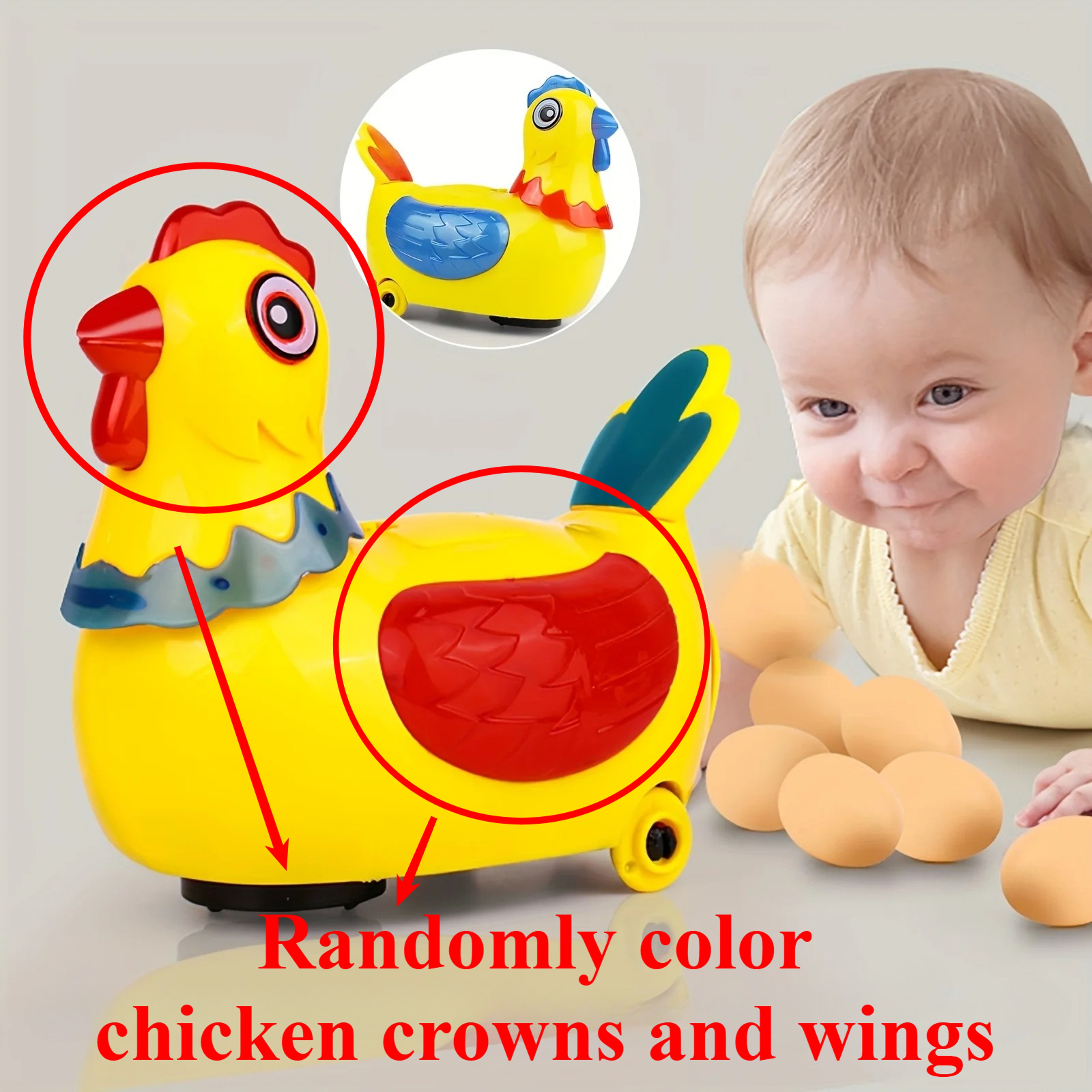 Electric Chicken Toy Doll, Music Talking Walking Chicken, Singing Dancing Egg Laying Chick Toy for Easter, Boys and Girl – view 7