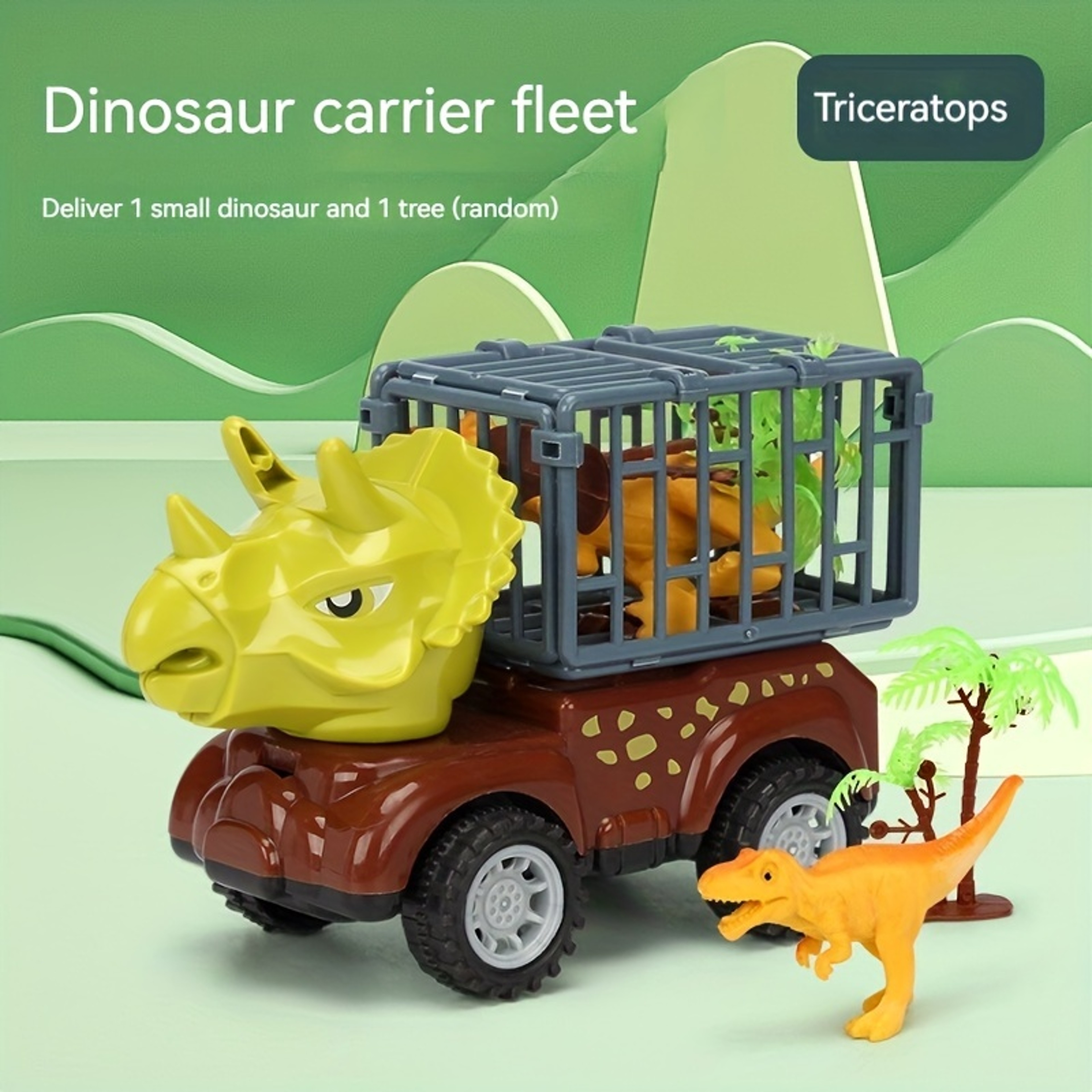 Dinosaur Transport Truck For Kids Friction Powered Dinosaur Toys Pull Back Dino Cars For Boys 7