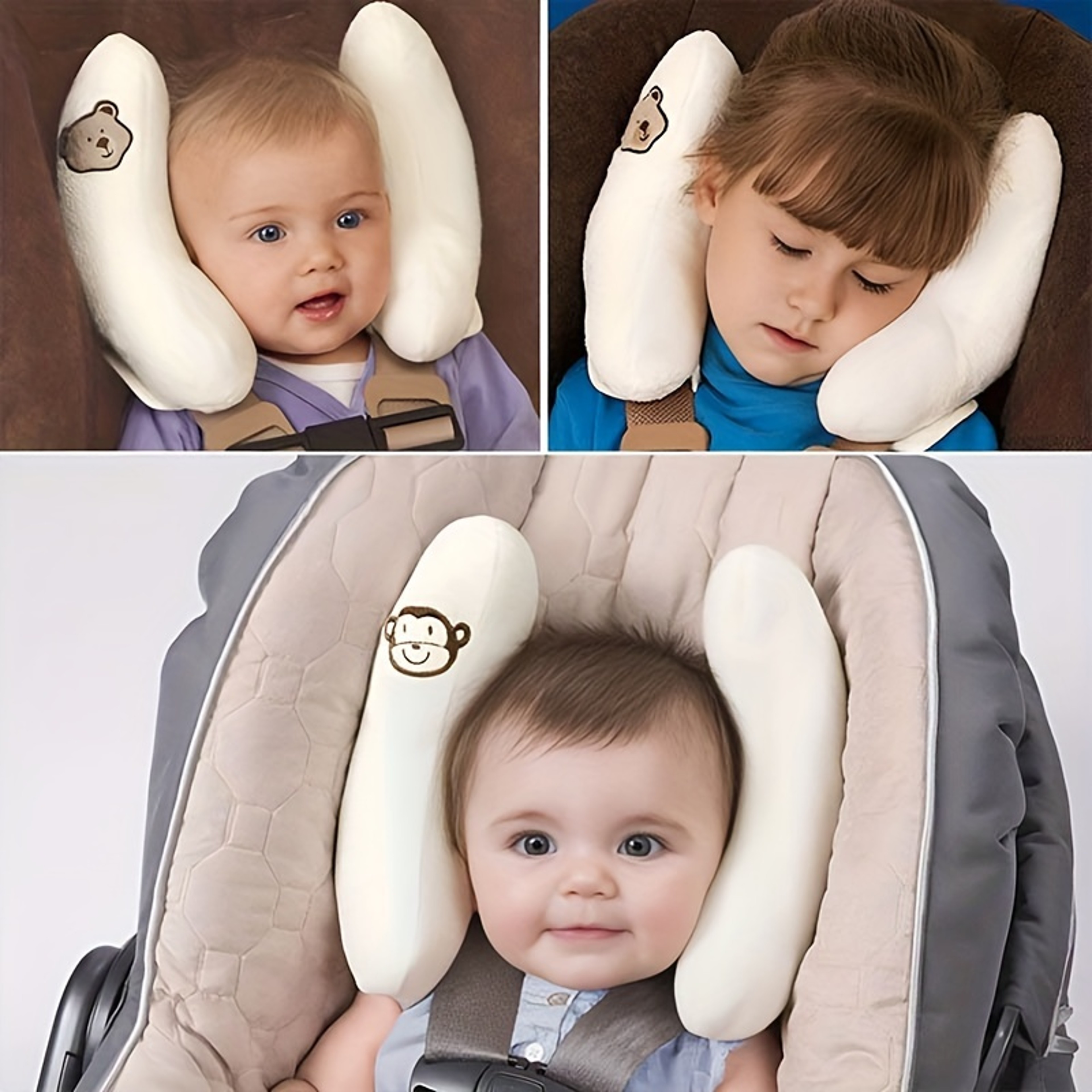 Infant Stroller Neck Pillow - Banana Car Seat Head Protector Pillow, Baby Stroller Sleeping Neck Support Pillow, Cartoon – view 1