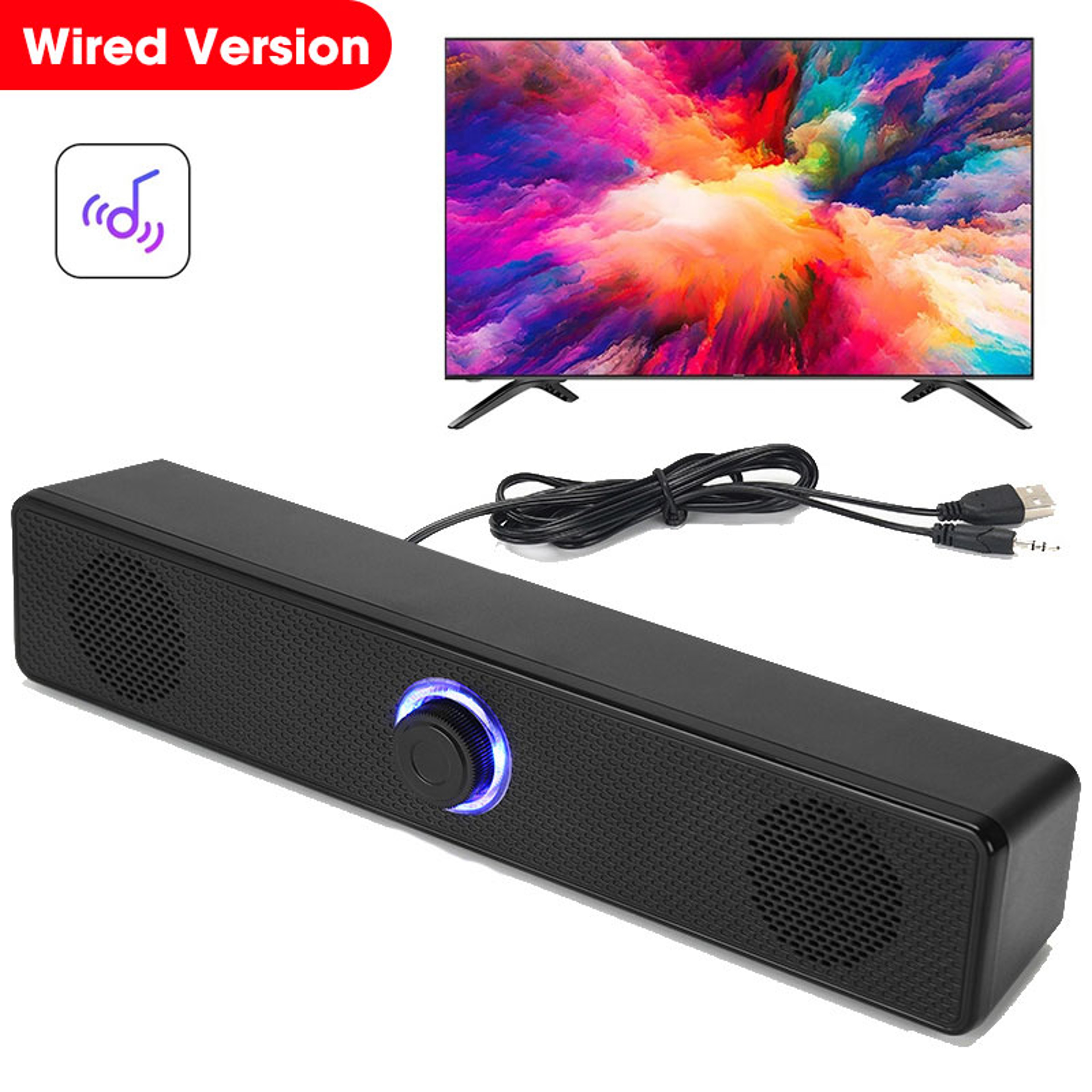 Bluetooth 4D Surround Sound Speaker with Deep Bass Soundbar for TV and PC – view 7