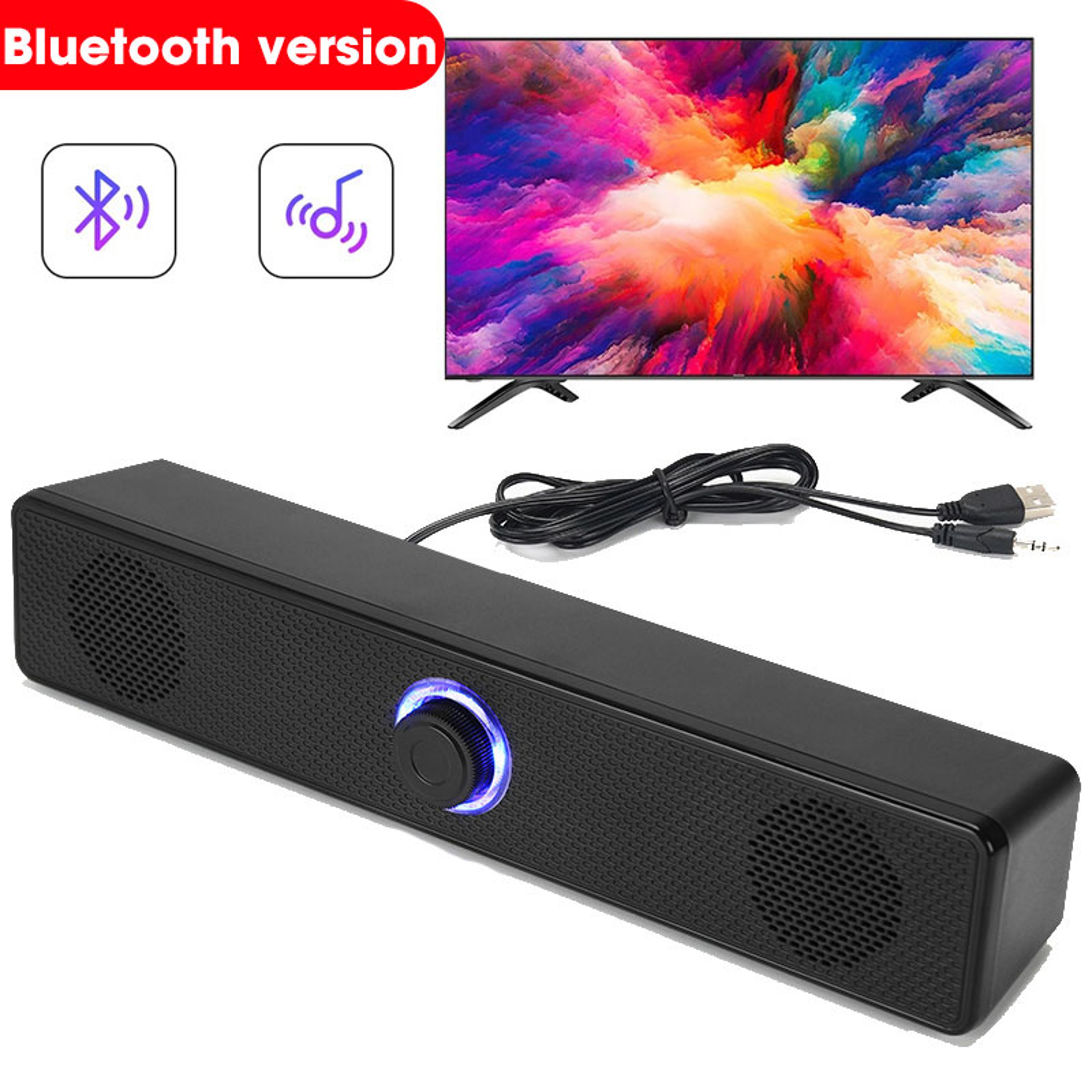Bluetooth 4D Surround Sound Speaker with Deep Bass Soundbar for TV and PC – view 8