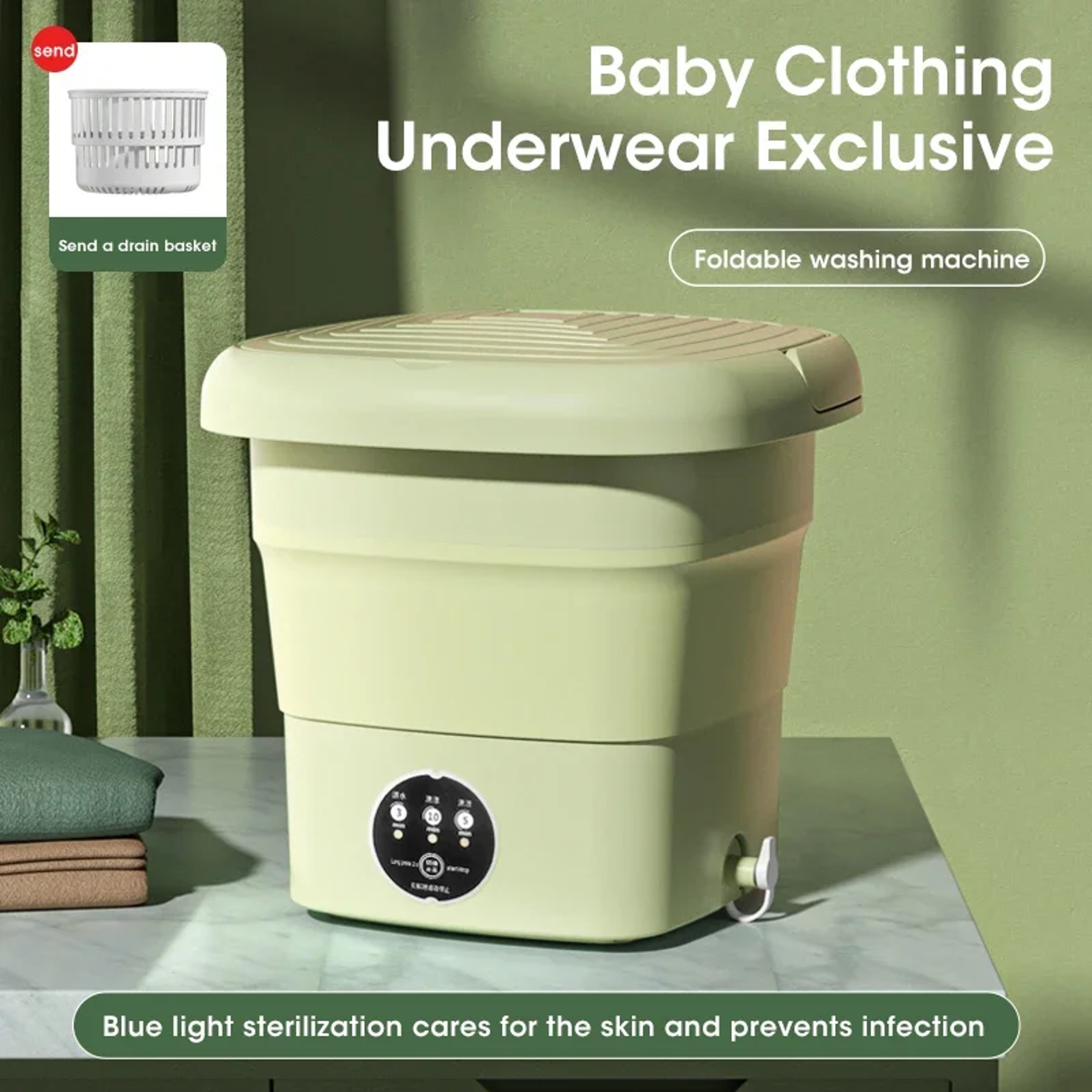 Compact Dehydrating Washing Machine For Socks And Underwear 1