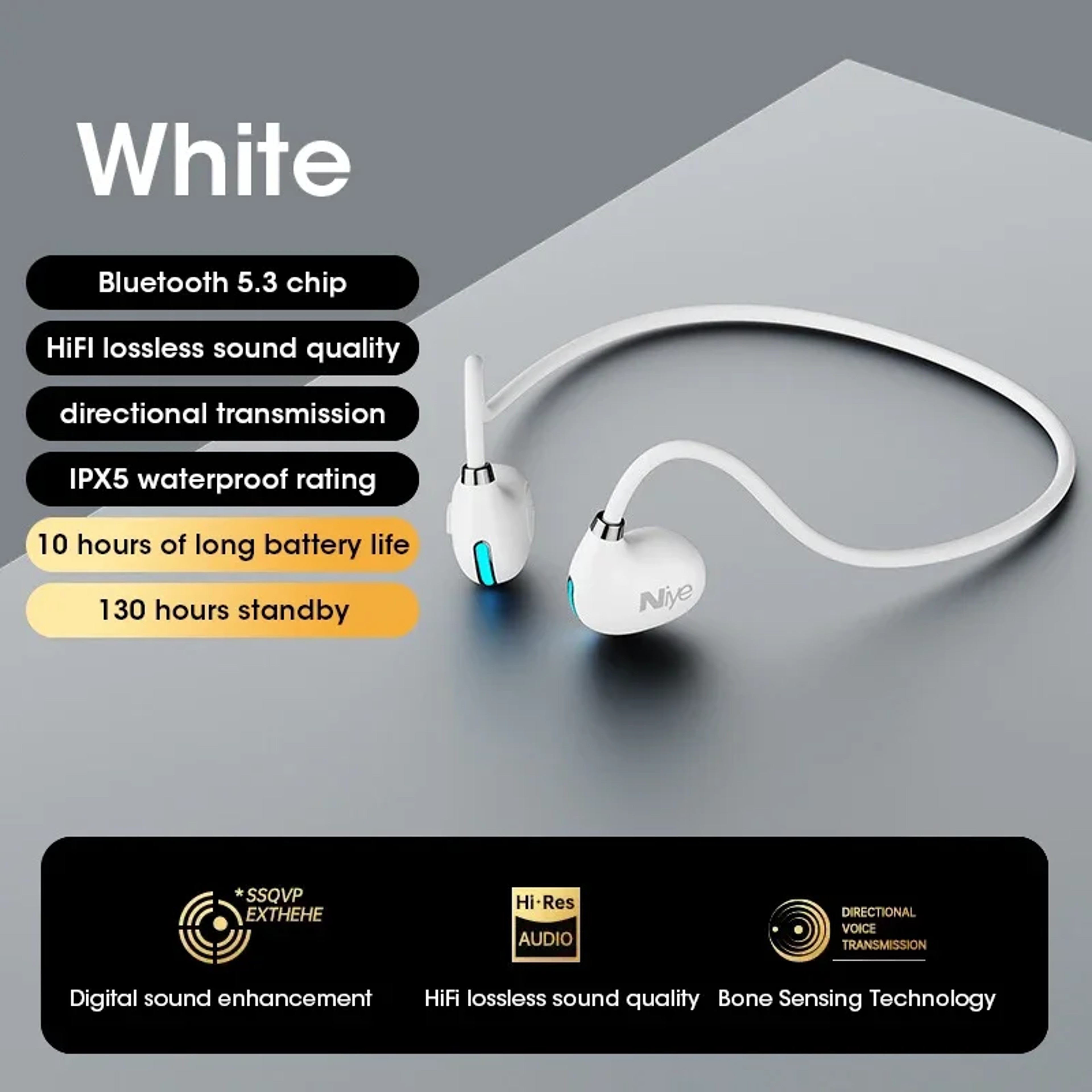 Wireless Bluetooth Air Conduction Headset with HD Microphone for Sports – view 8