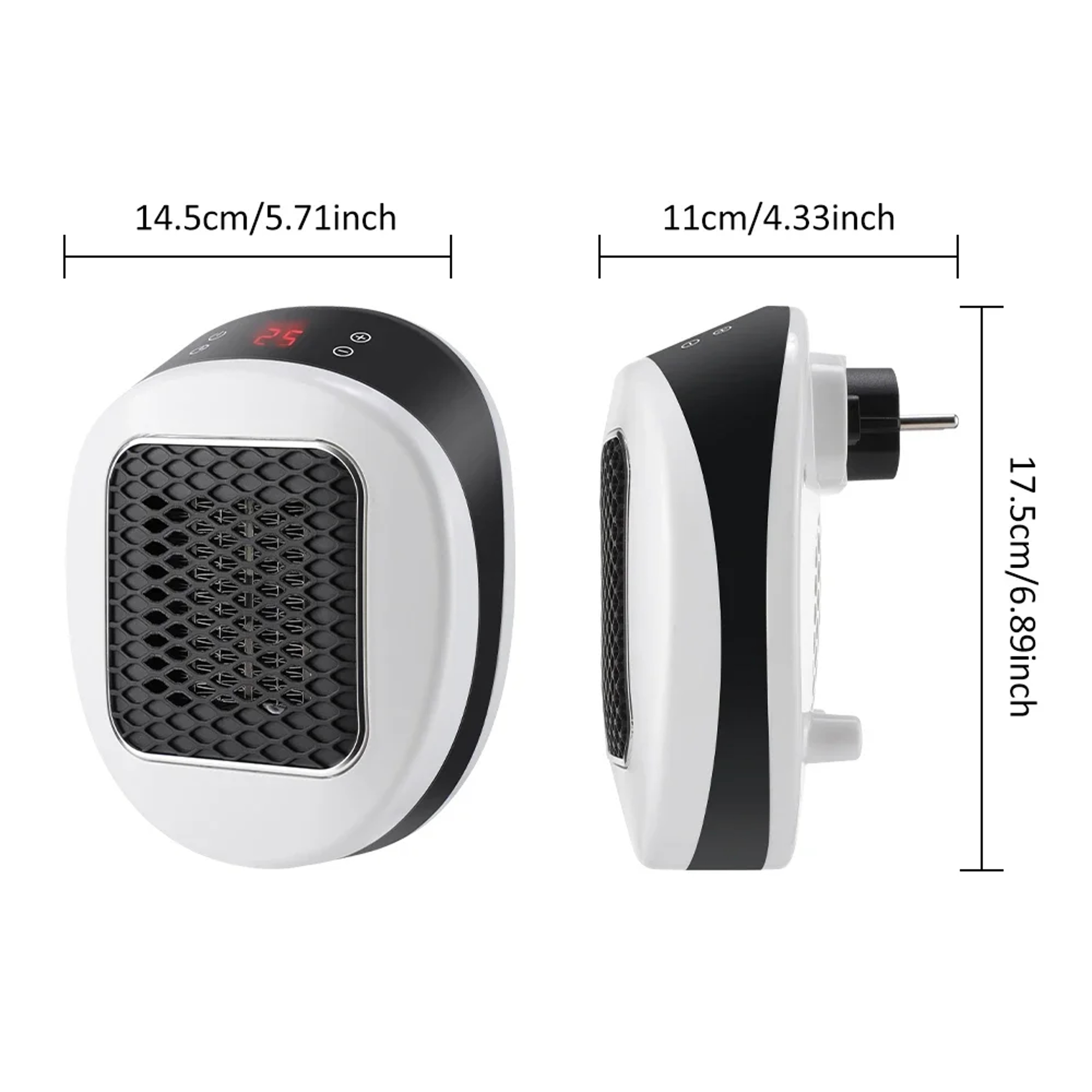 Electric Portable Wall Mounted Heater – Compact PTC Ceramic Heating Fan with Remote Control for Small Bathrooms – view 3