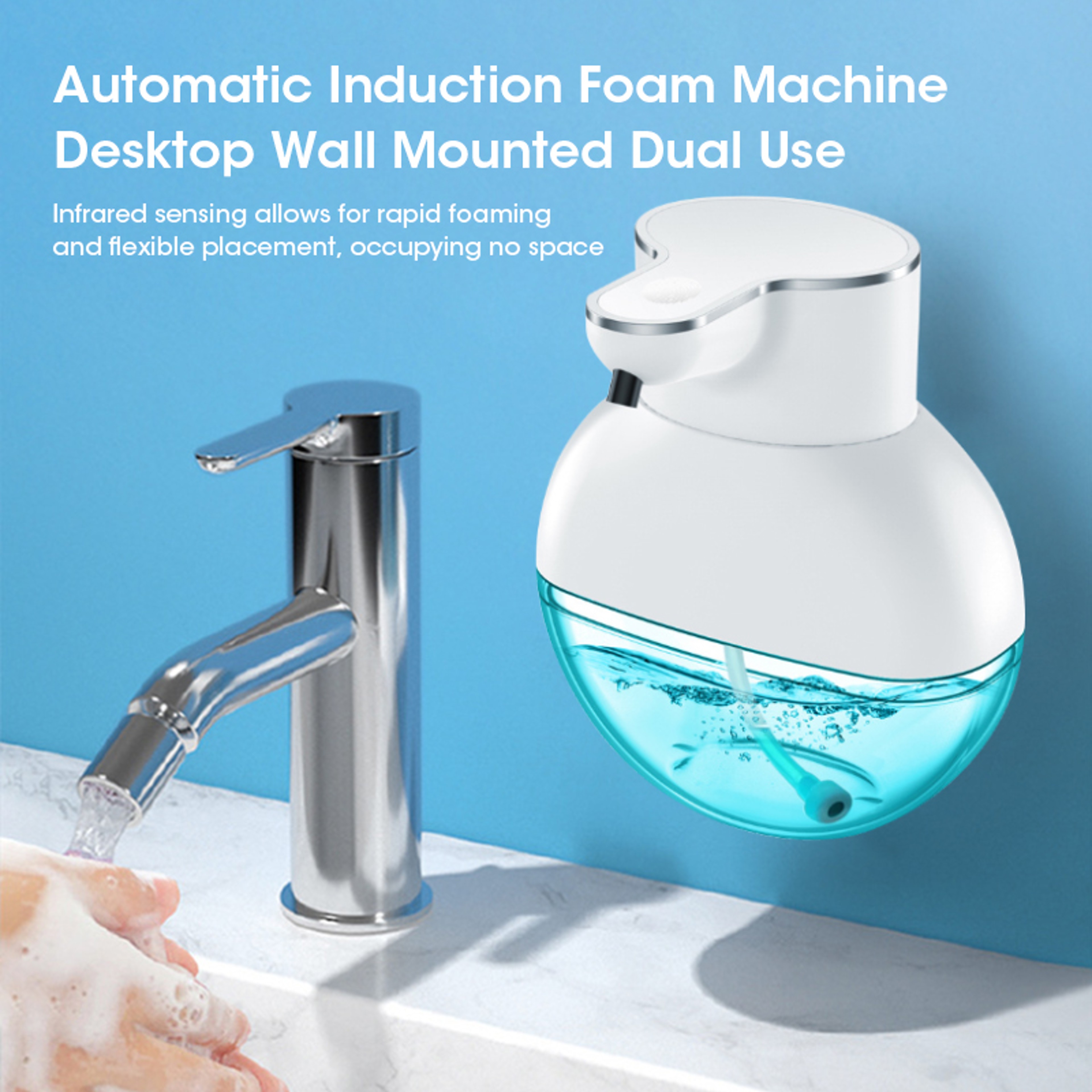 Touchless Motion Sensor Smart Soap Dispenser for Home Kitchen - Wall Mounted Hand Washing Device – view 1