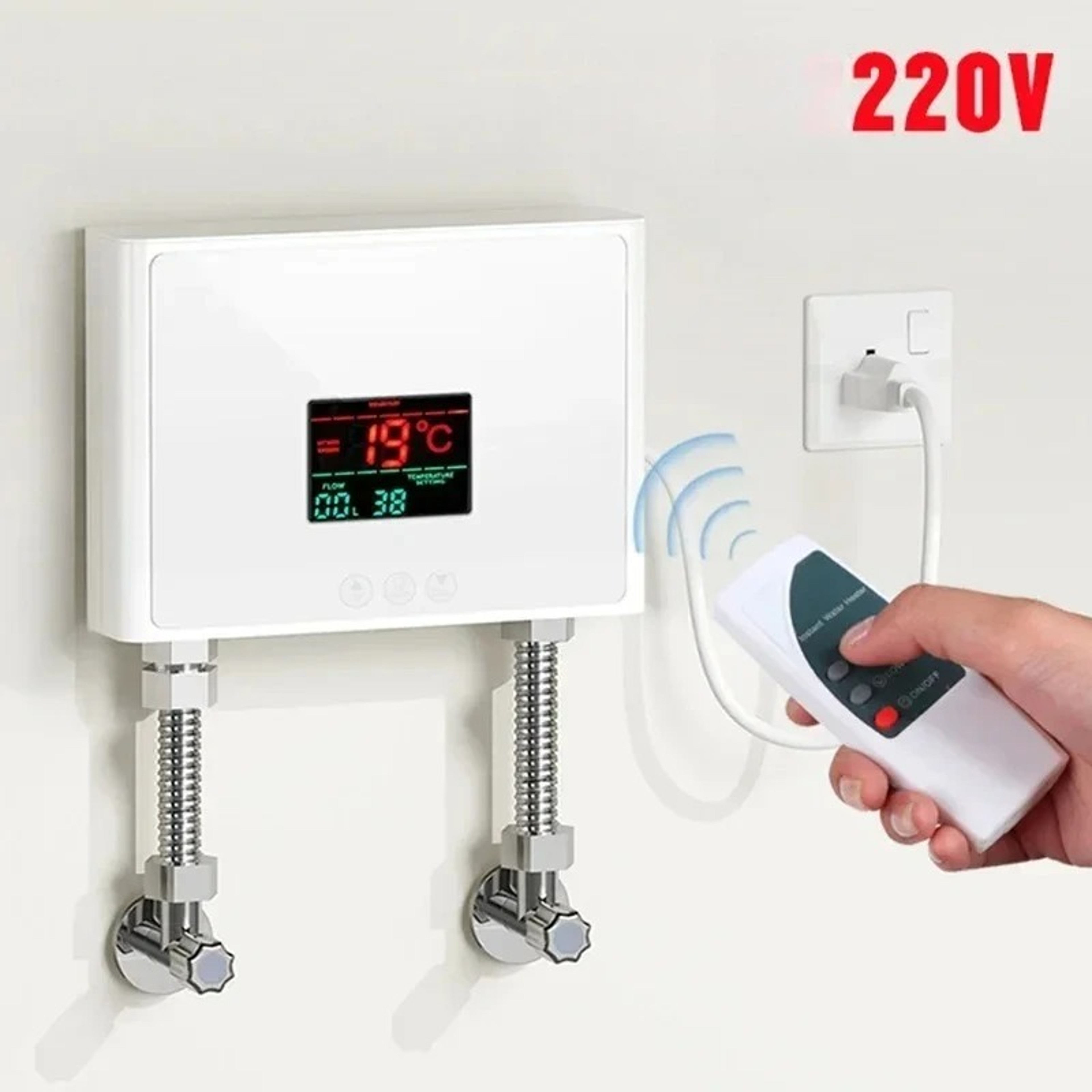 Electric Instant Tankless Water Heater – Fast Heating for Shower, Bathroom, Kitchen Sink – view 5
