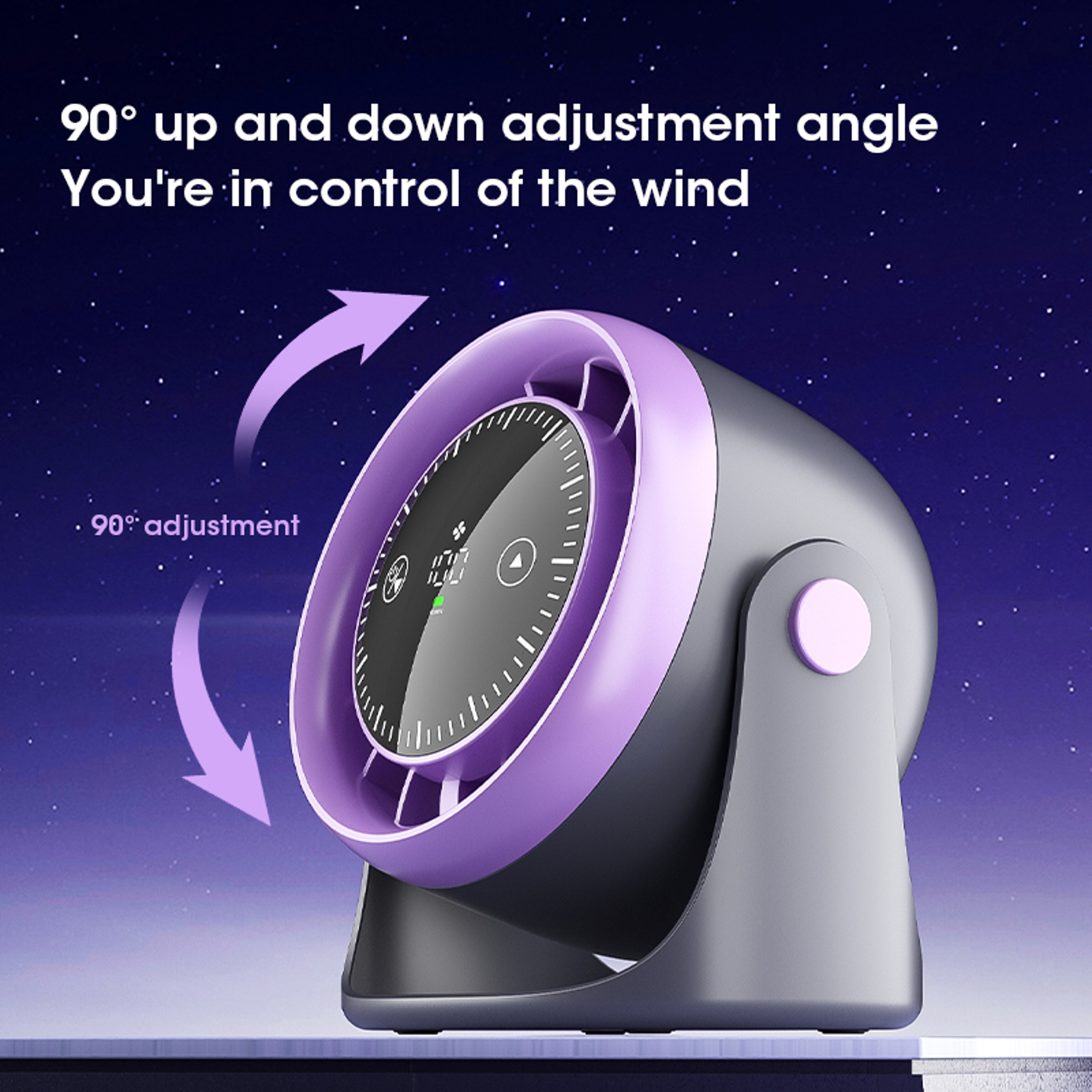 100Speed USB Rechargeable DesktopWall Fan With Digital Display For HomeOffice  Turbo Air Circulator 4