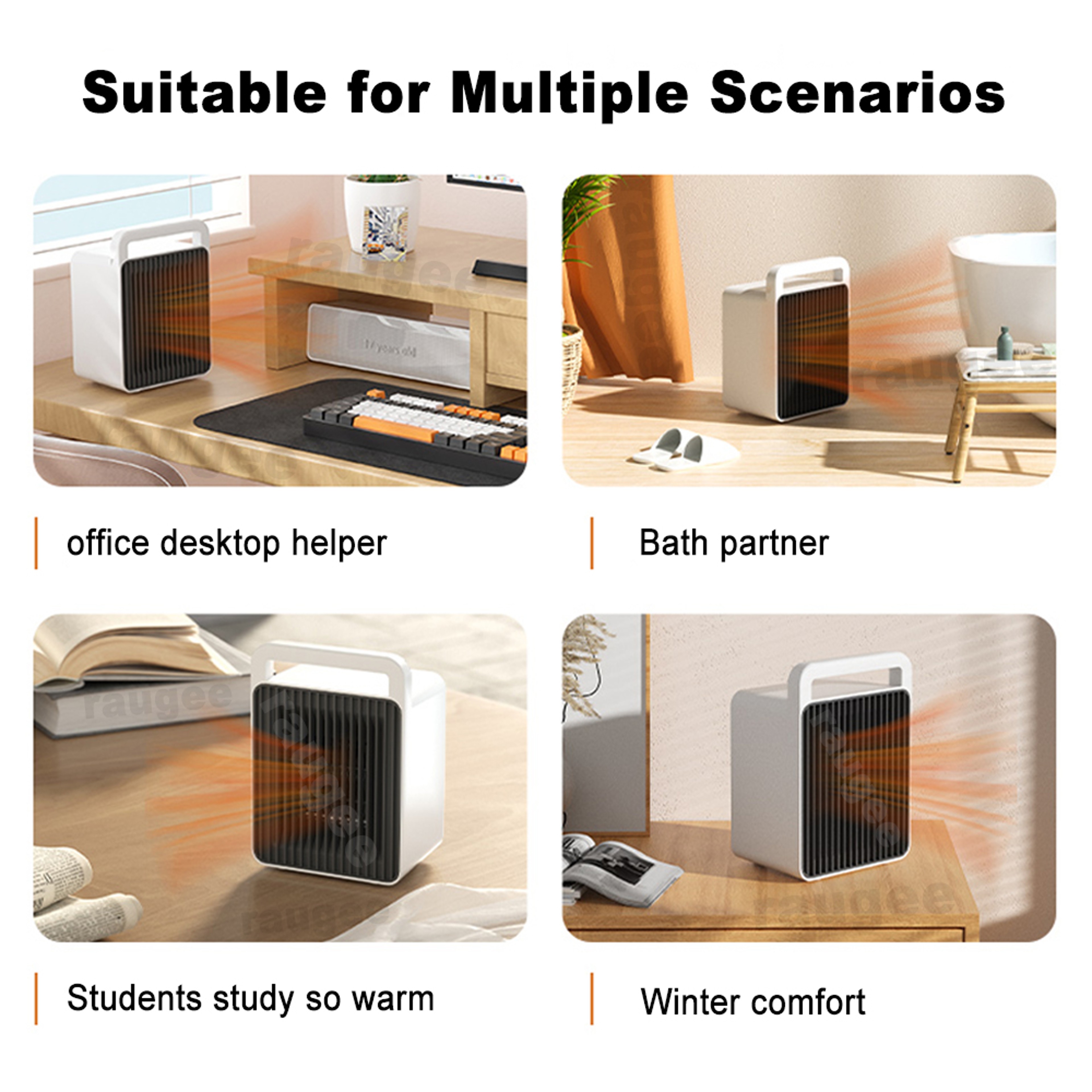 Electric Space Heater  Portable PTC Hot Air Blower For Home  Bathroom Mini Desktop Heater 2