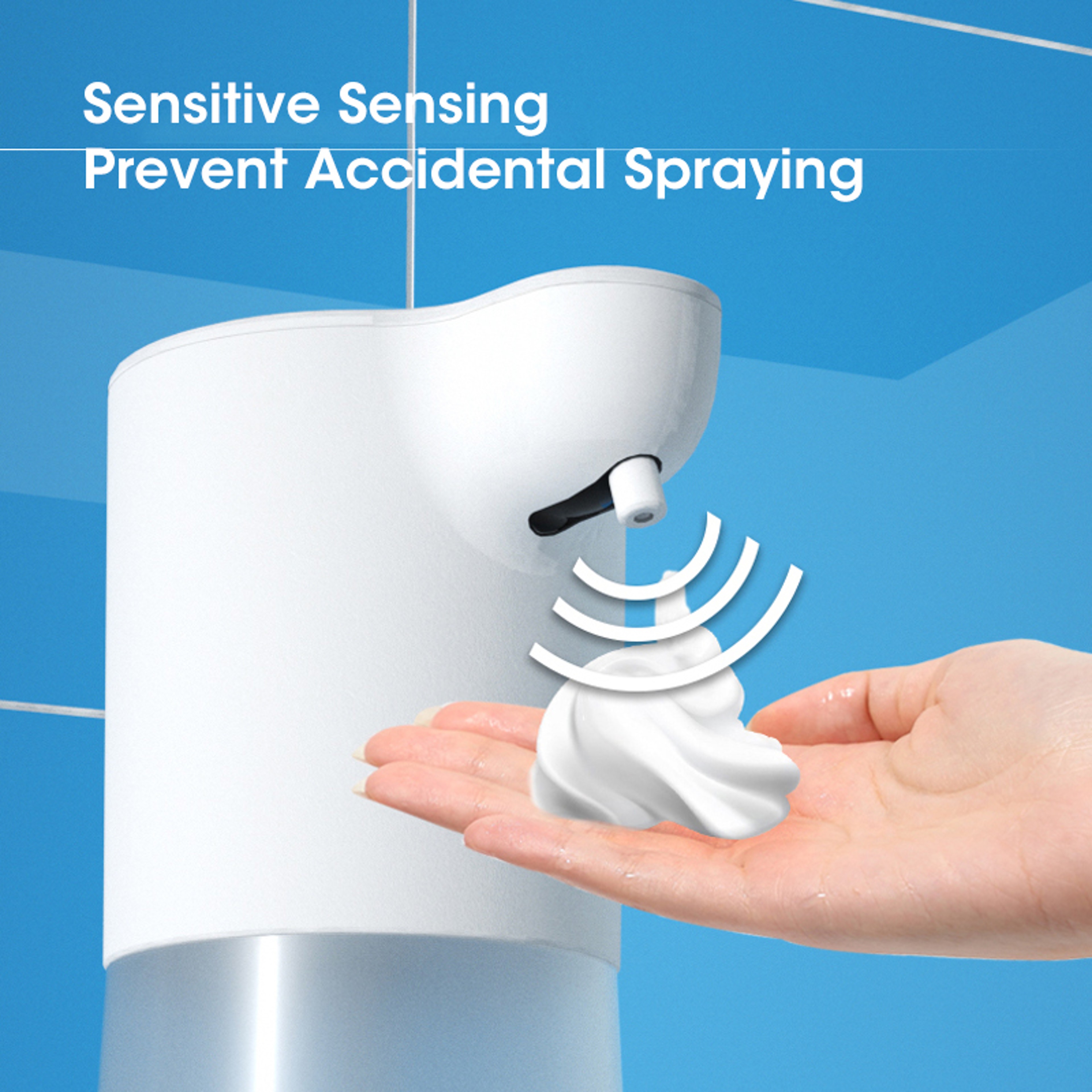350ML Automatic Foam Soap Dispenser  Smart USB Rechargeable Hand Washing Machine For Bathroom  Whit 6