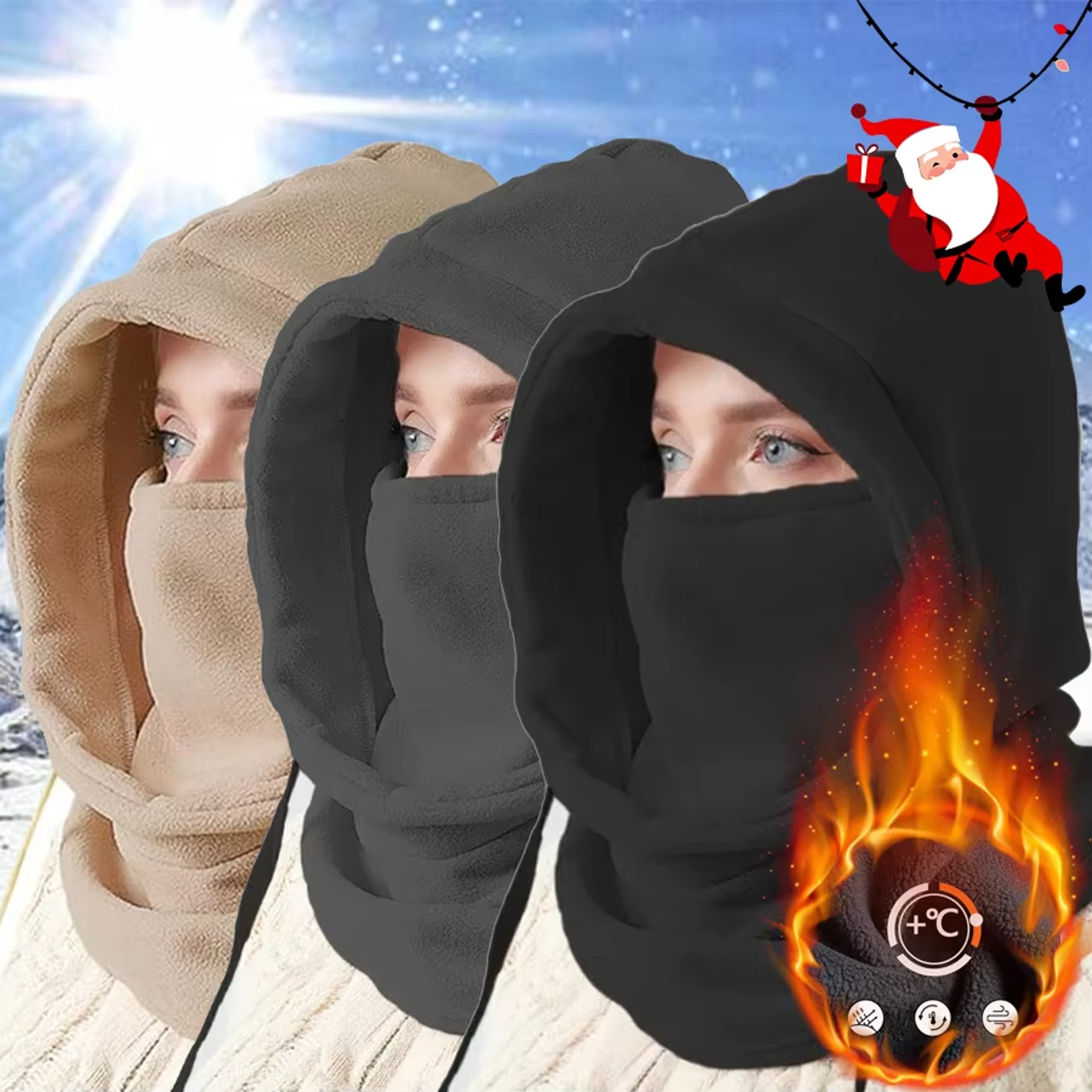 Thermal Windproof Balaclava Face Mask with Fleece Neck Warmer for Motorcycle and Cycling – view 5