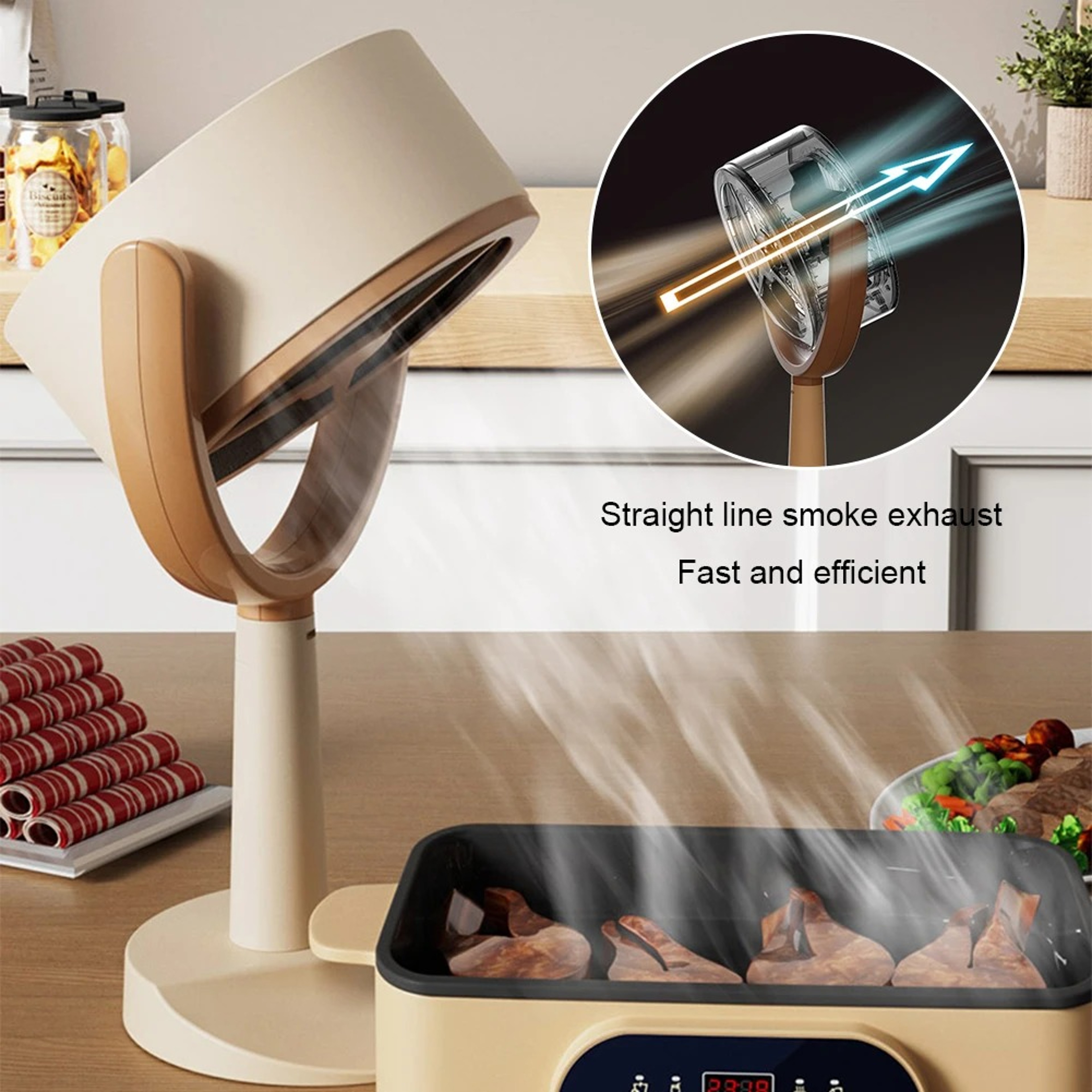 Portable Desktop BBQ Extractor with Battery – Adjustable Angle Range Hood for Indoor Hot Pot – view 3