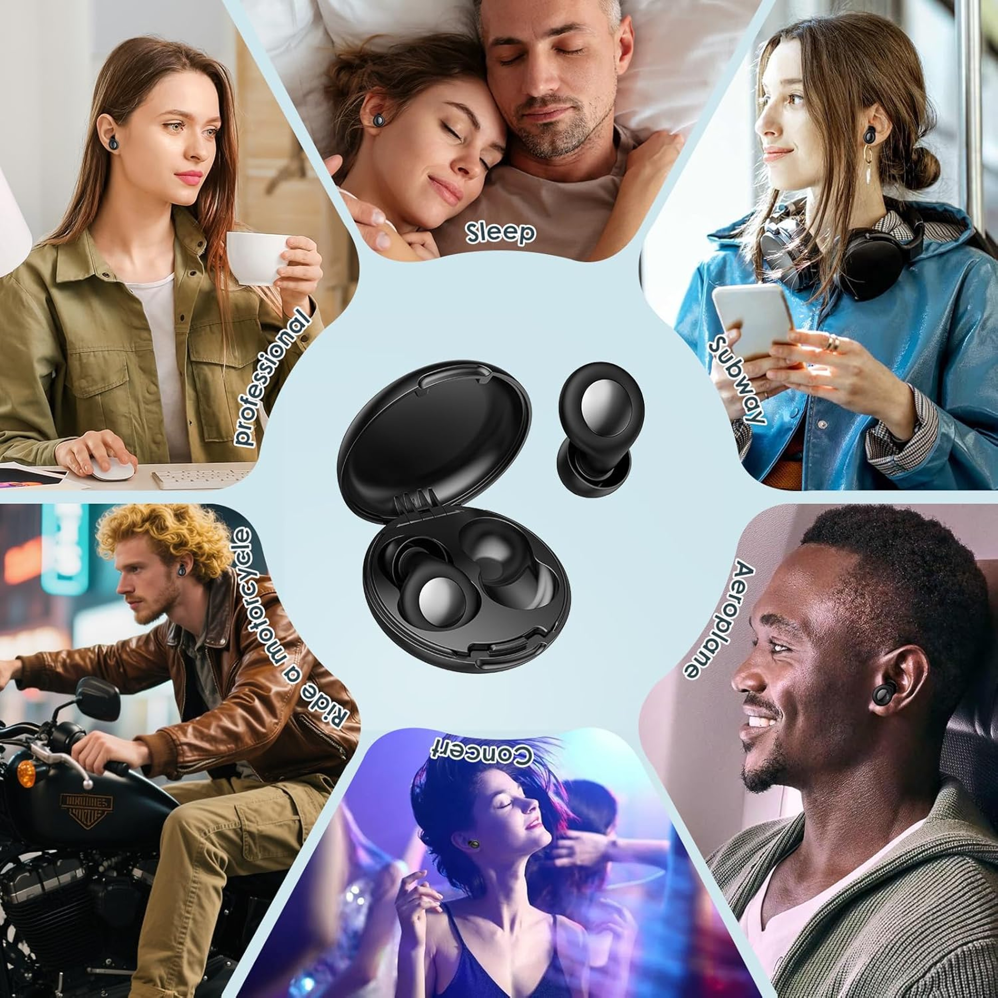 "Reusable Silicone Ear Plugs - Noise Cancelling for Sleep, Study, Work, Concerts" – view 3