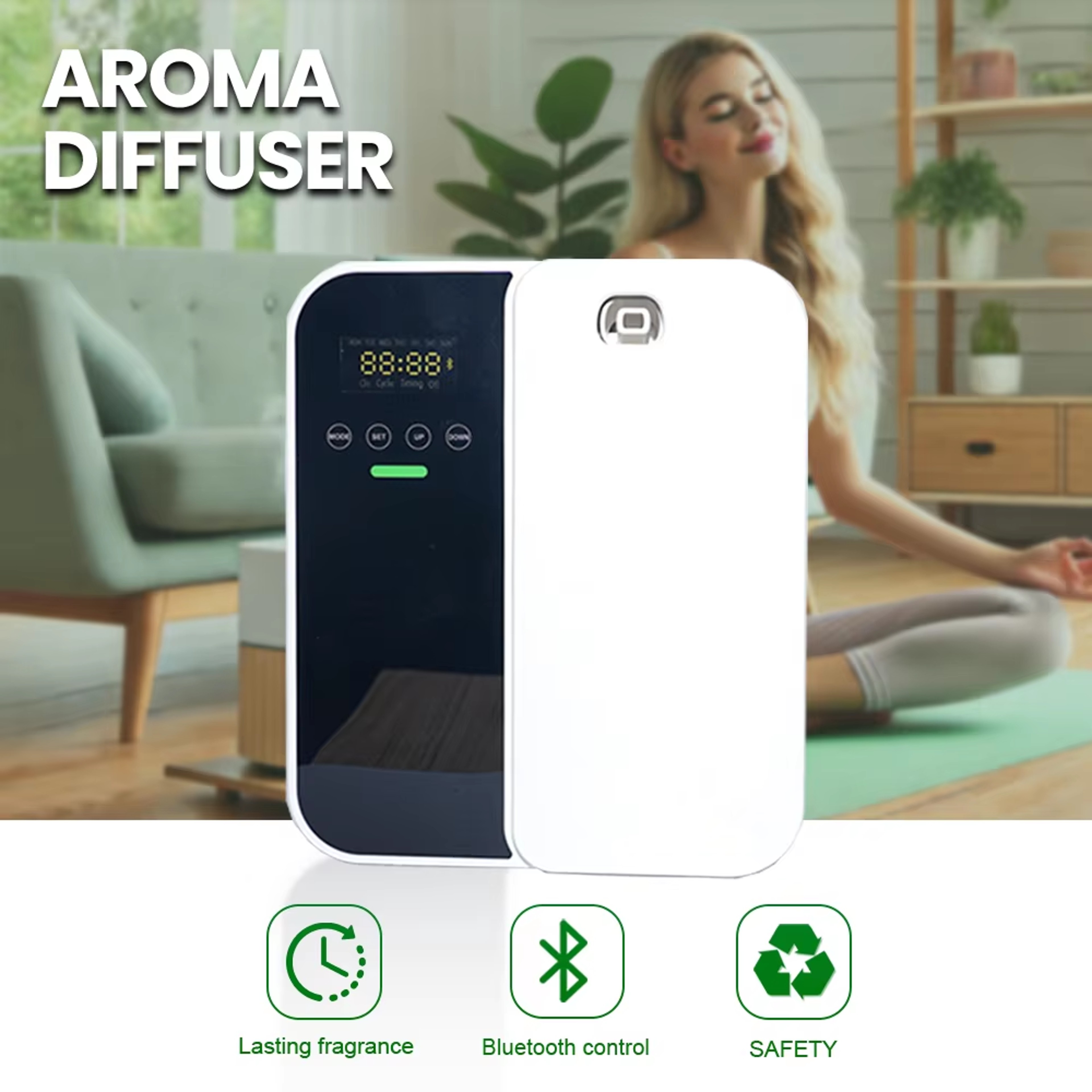 Aroma Diffuser Electric Scent Machine - Waterless Essential Oil Air Freshener, Capacity – view 3