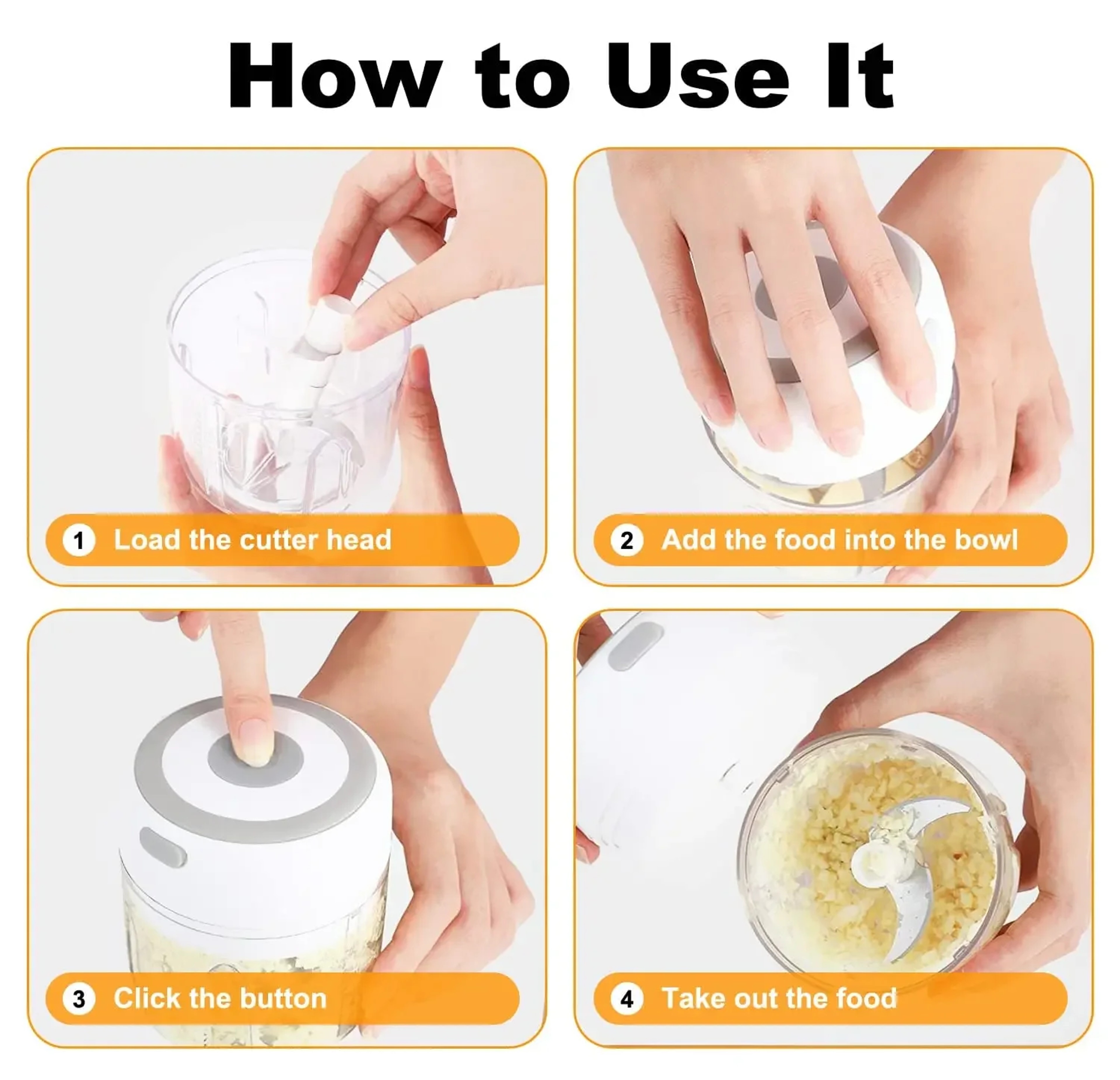 Electric Garlic Mincer & Mini Vegetable Chopper – USB Portable Food Processor for Quick Meal Prep – view 2