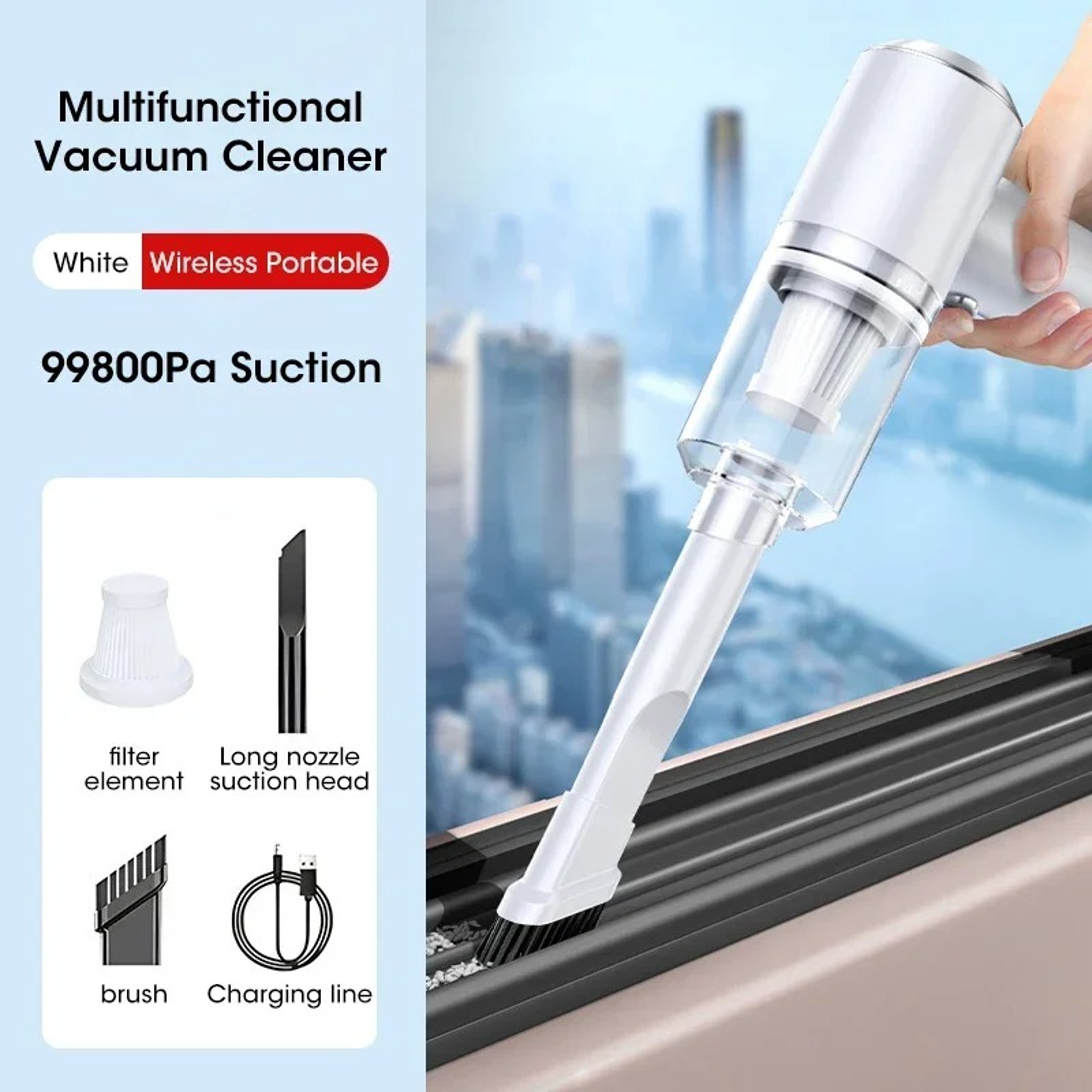 Cordless Handheld Vacuum Cleaner – Strong Suction for Pet Hair, Wet/Dry Use – Rechargeable, Portable, for Home – view 3