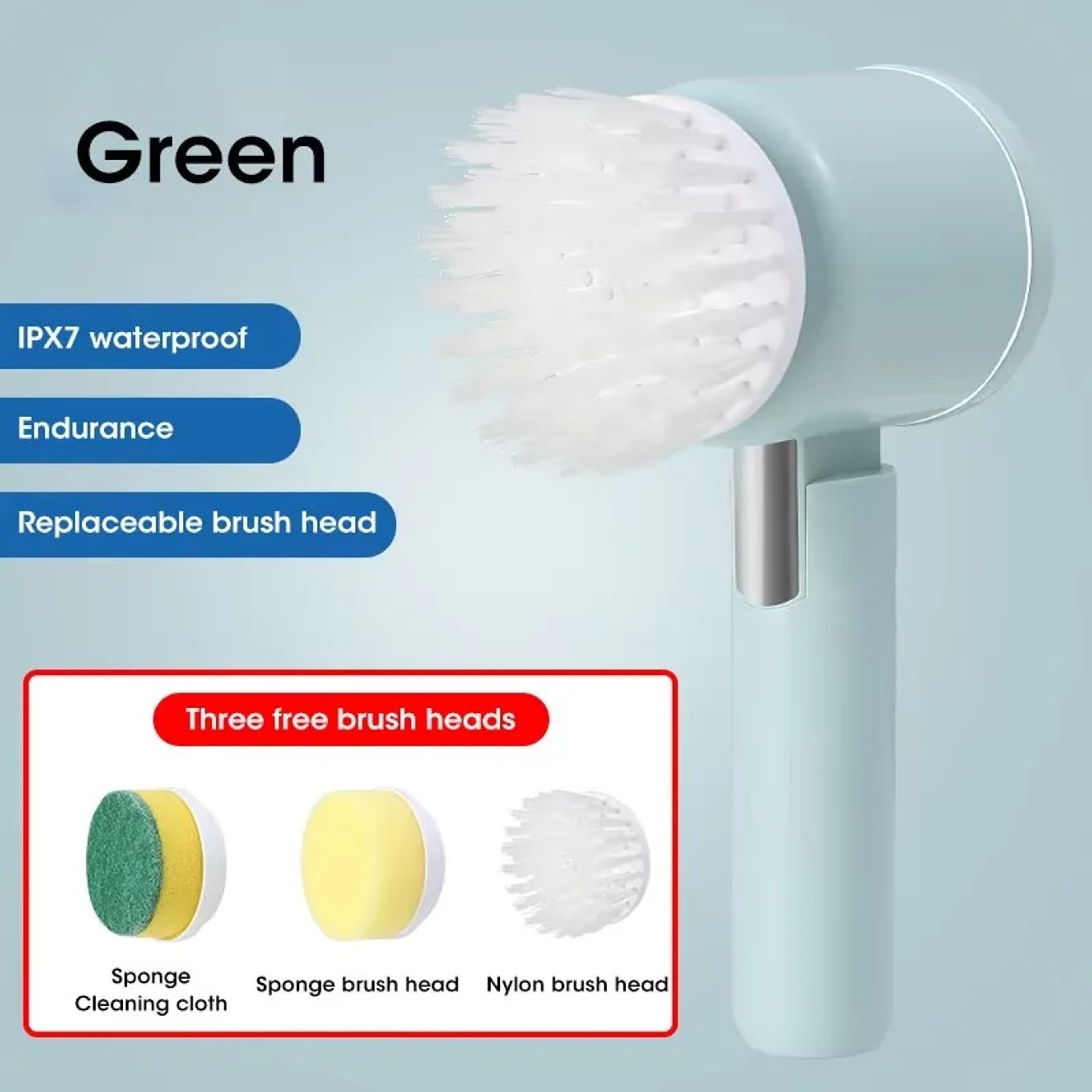 Electric Power Spin Scrubber For Bathroom Shower Bathtub  Tile Cleaner With 5 Replaceable Brush Hea 10