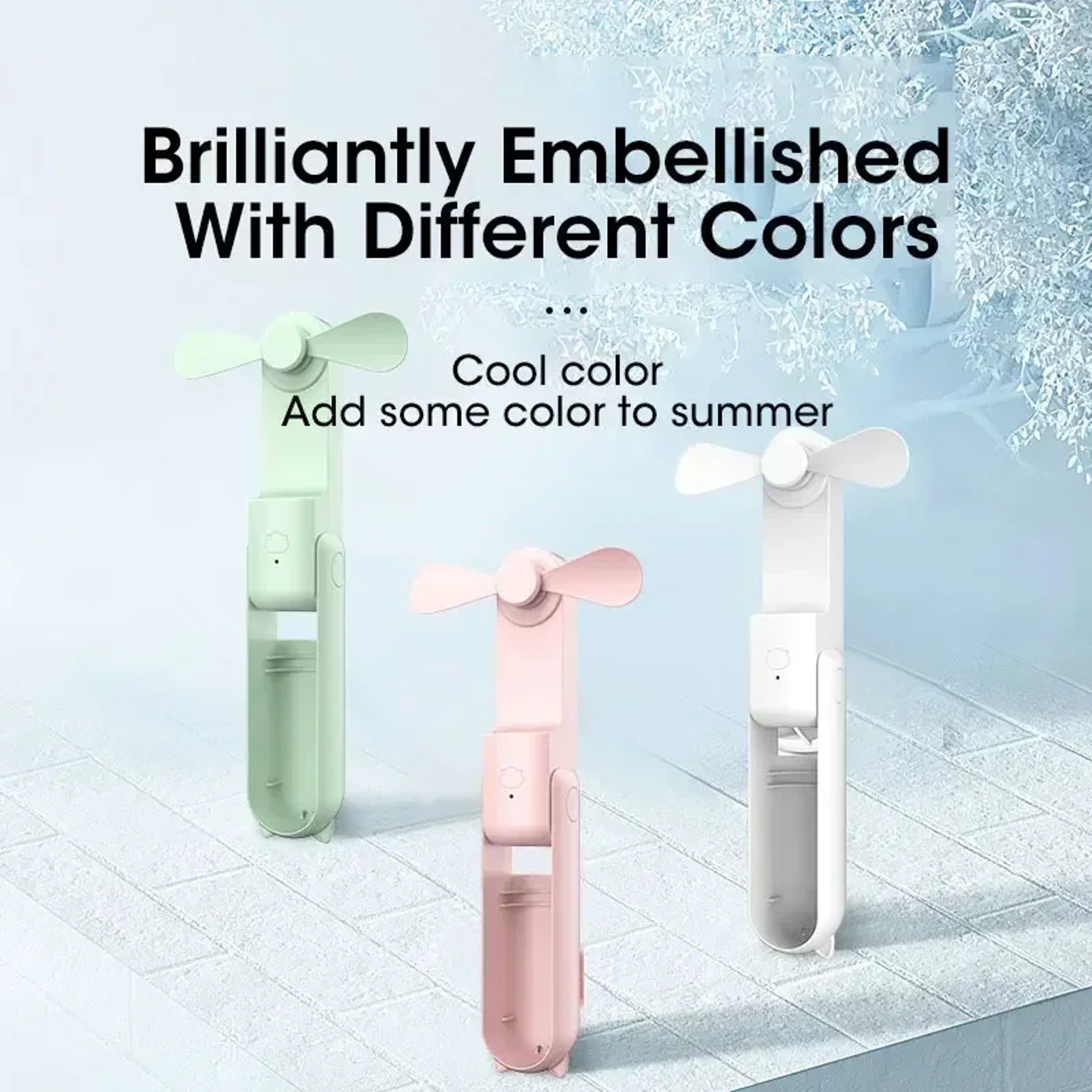 Portable USB Rechargeable Folding Fan with Power Bank - Ideal for Travel & Outdoor Adventures – view 1