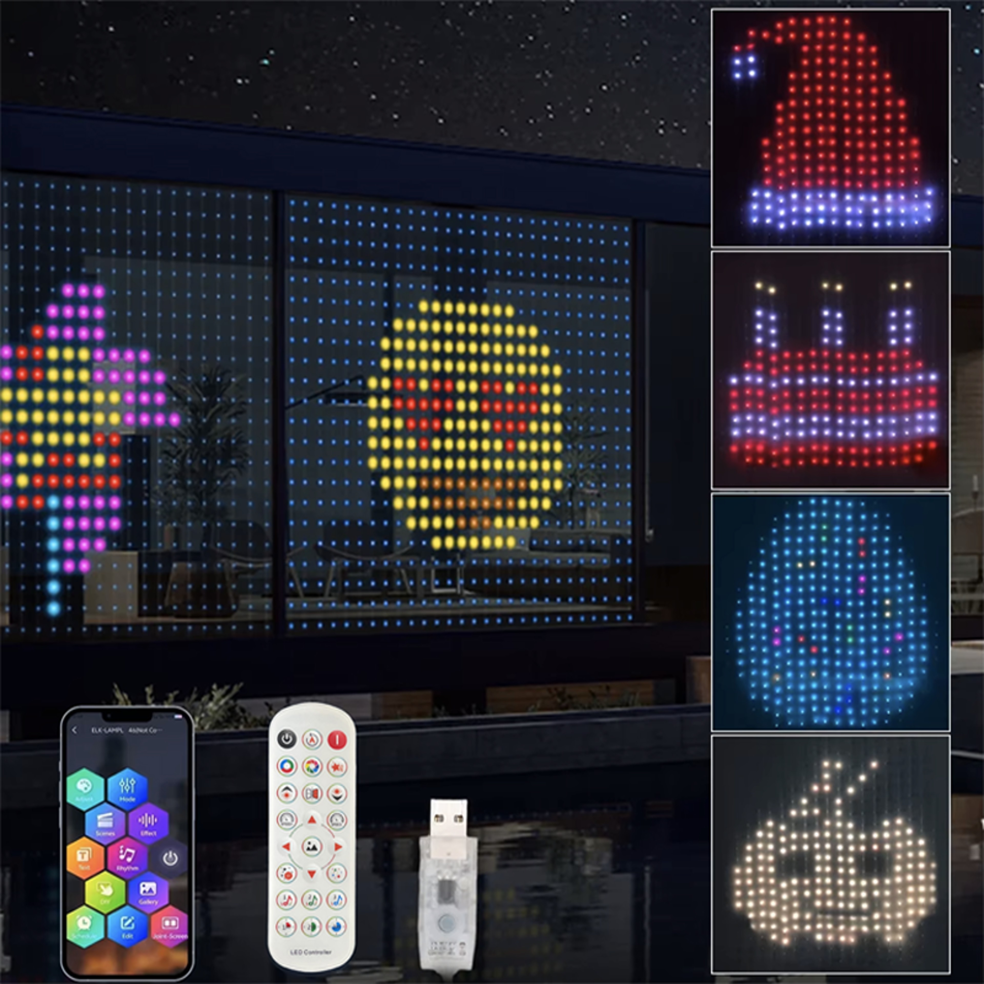 Smart Curtain Lights with Bluetooth App Control – LEDs RGB String Lights for Bedroom, Window, and DIY Decor – view 1