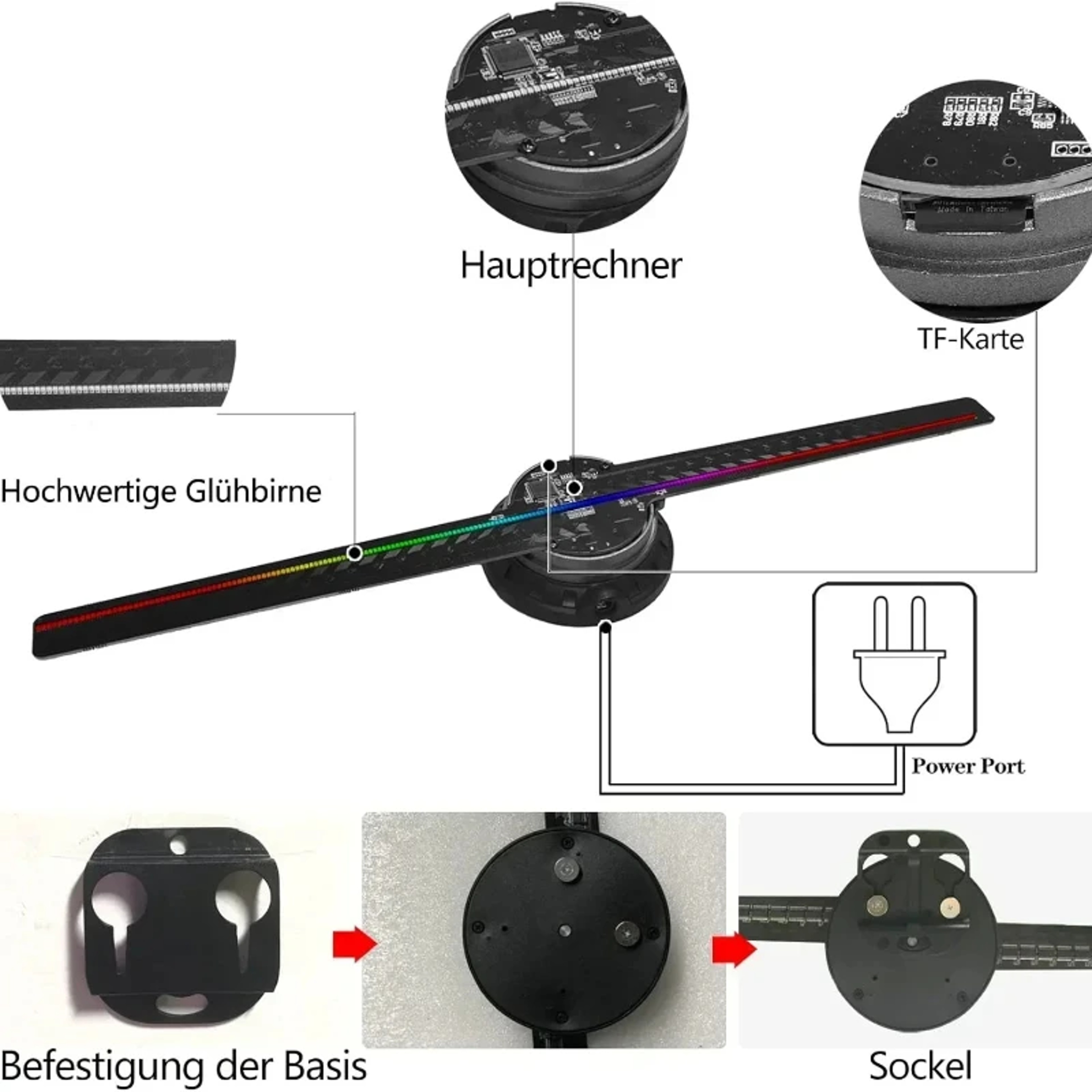 Hologram Fan Holographic Projector Advertising Display Light for Stores, Bars, Parties, and Events – view 5