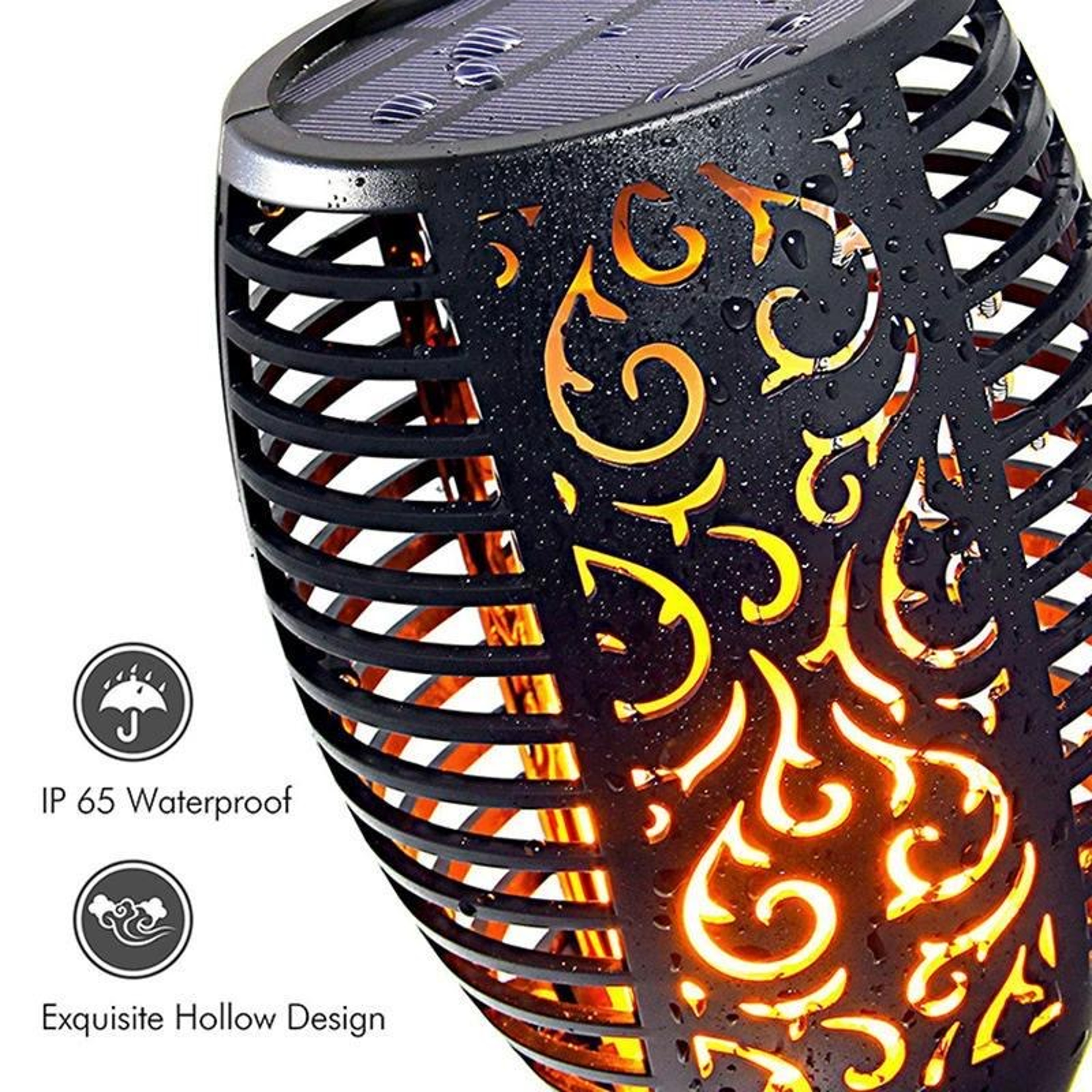 Solar Flame Lights Outdoor Waterproof LED Torches For Garden  Yard Perfect For Halloween Decoration 0