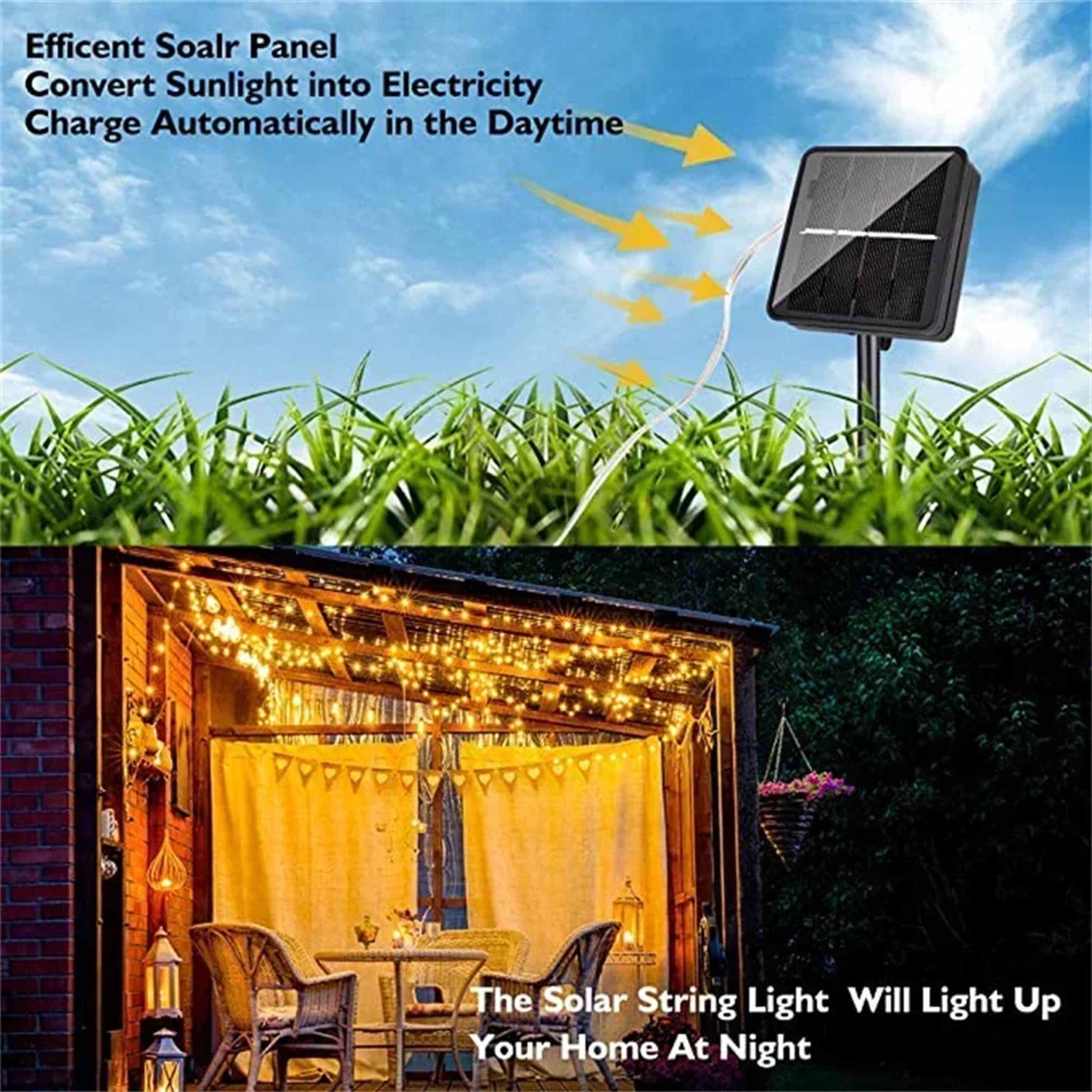 DIY Solar LED Fairy Lights – Waterproof Garden String Lights for Outdoor Decor – view 2