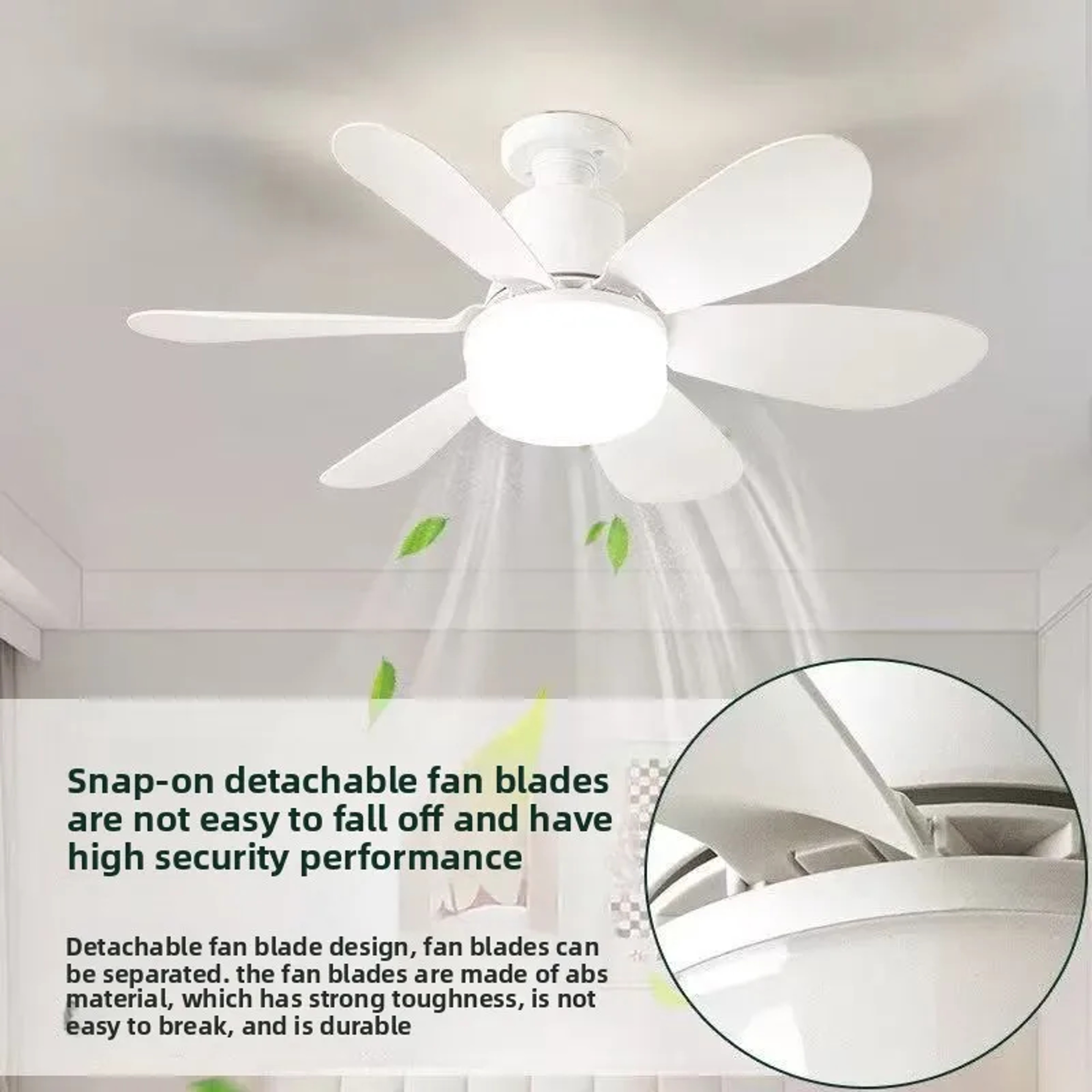 LED Ceiling Fan With Light  RemoteControlled Screw Ceiling Fan For Bedroom Garage And Kitchen 4