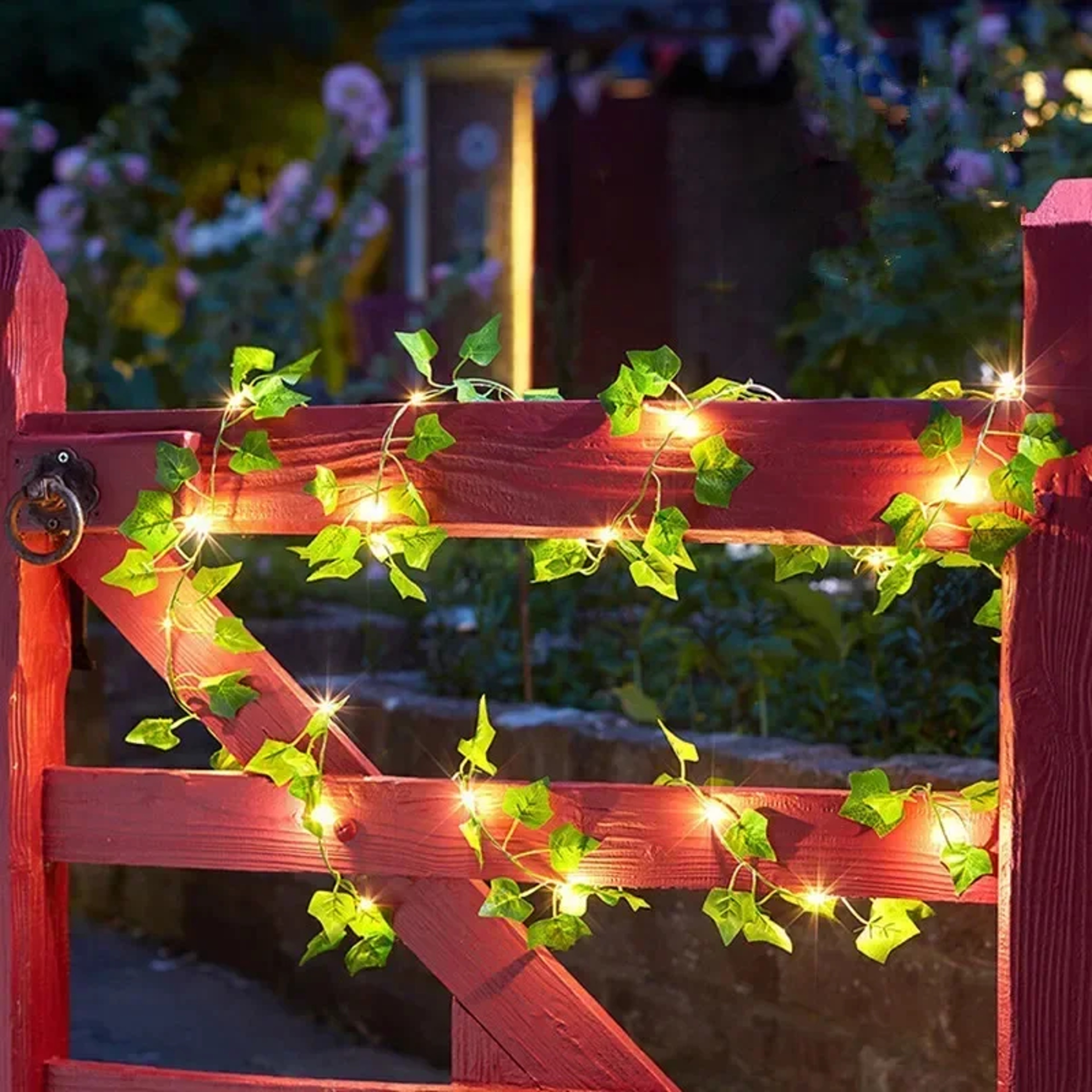 Solar Vine Ivy Fairy Lights Garland – Green Leaf String Lights for Garden, Party, and Wedding Decoration – view 6