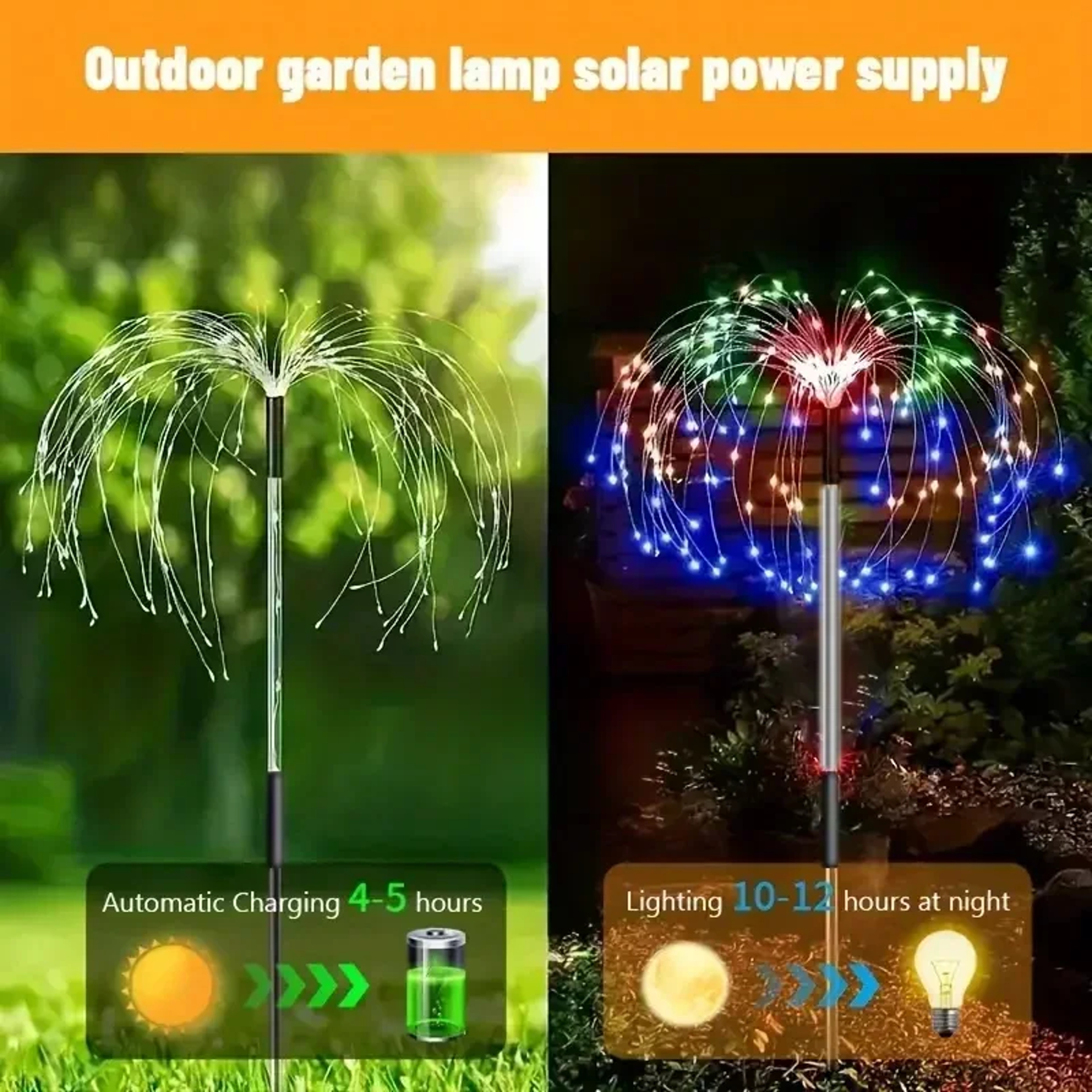LED Solar Firework Lights – Waterproof Modes Landscape Lighting for Garden Pathways and Courtyards – view 2