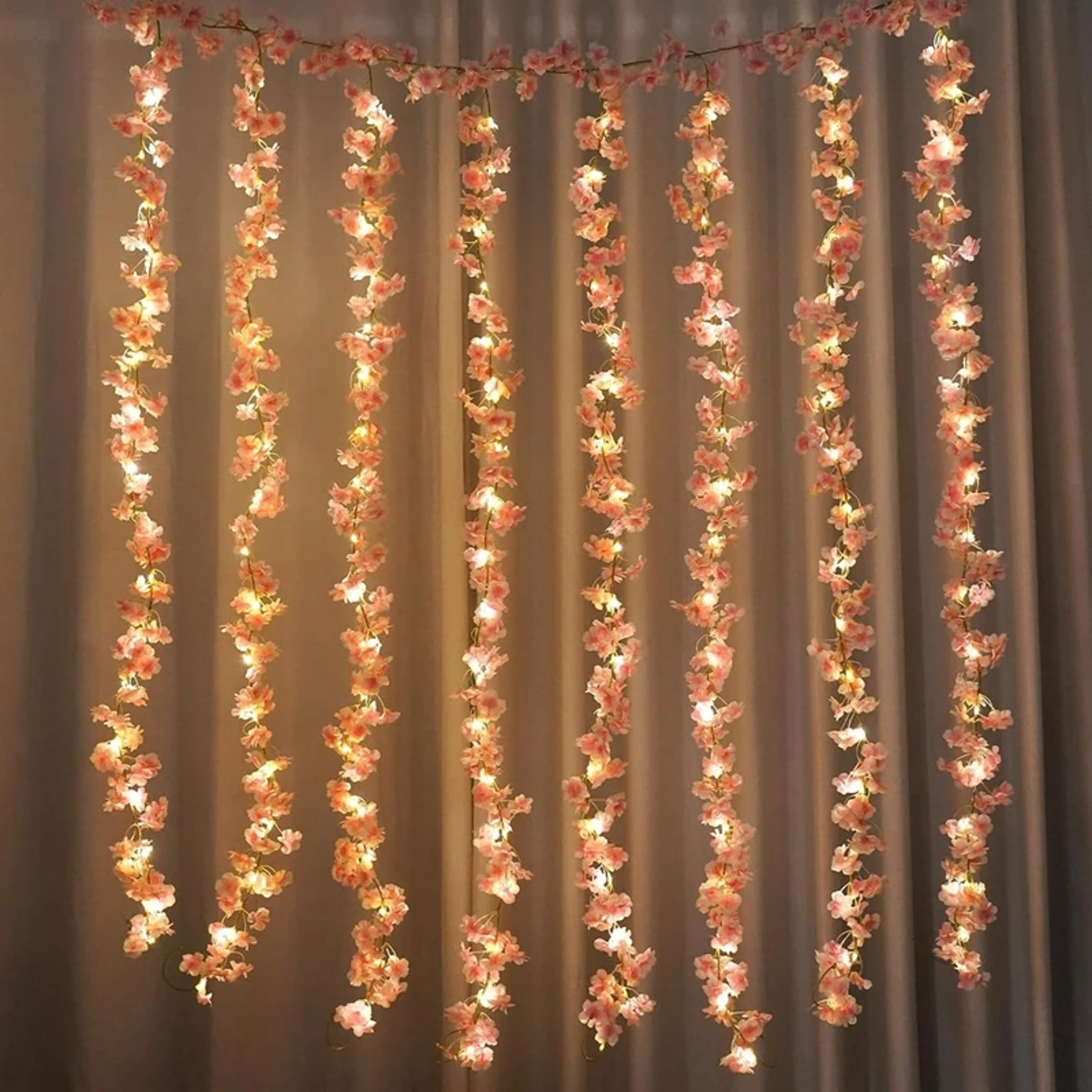 Sakura Artificial Flowers Vine with LED Lights LEDs, Perfect for Wedding & Home Decoration – view 3