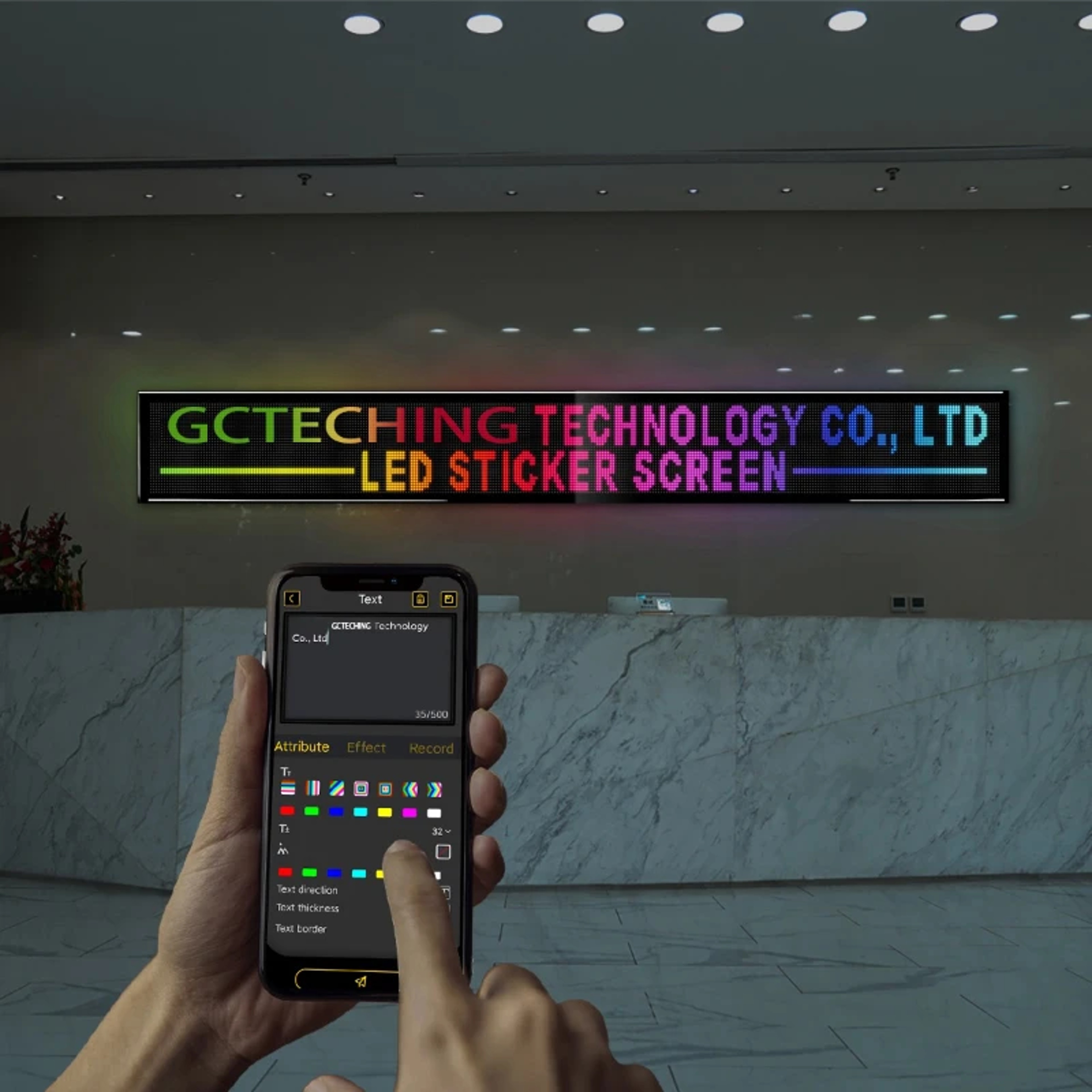 Programmable LED Matrix Display Panel with Bluetooth App for Store Advertising – view 1