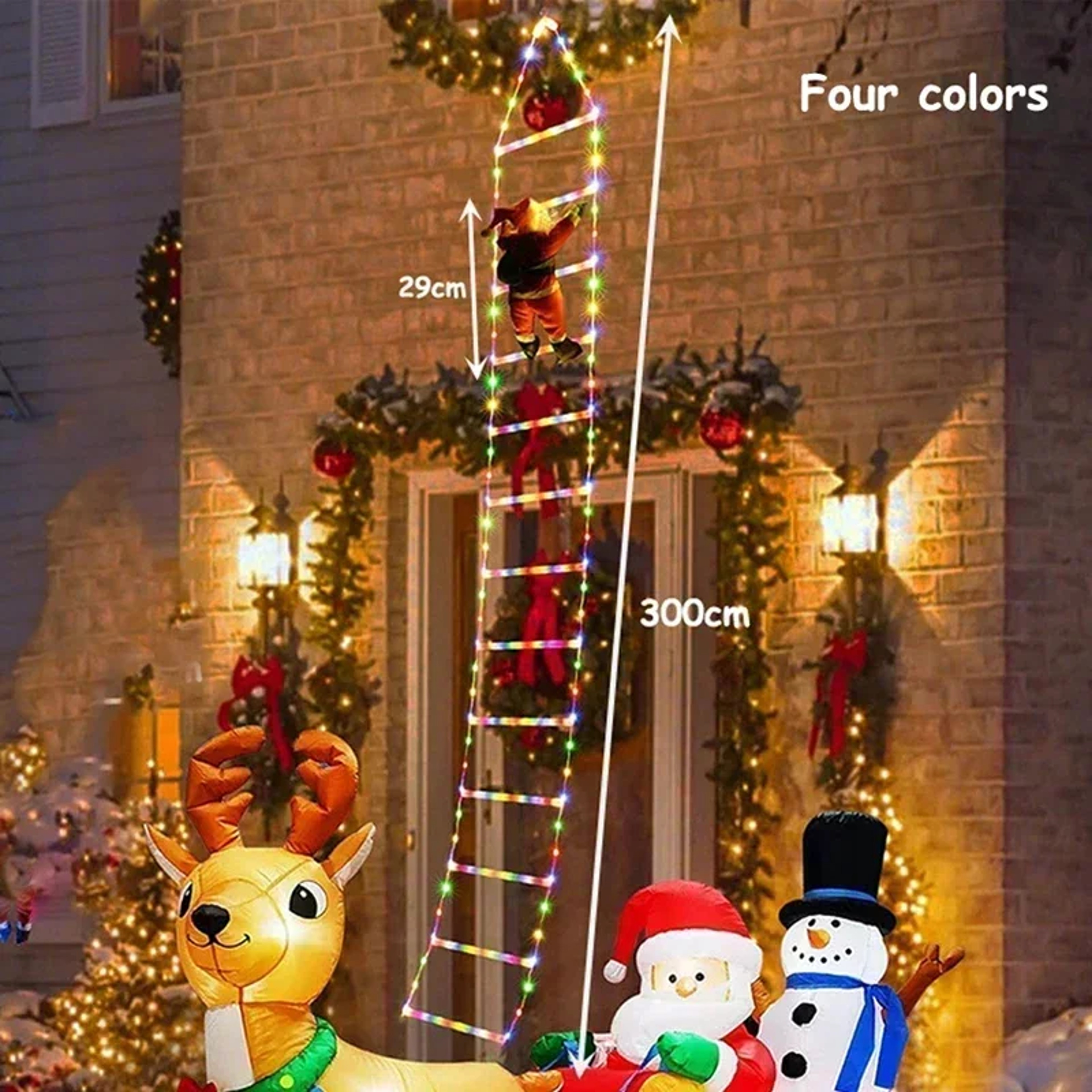 Climbing Santa LED Ladder Lights for Christmas Decor – Holiday Wall Window Xmas Light – view 7