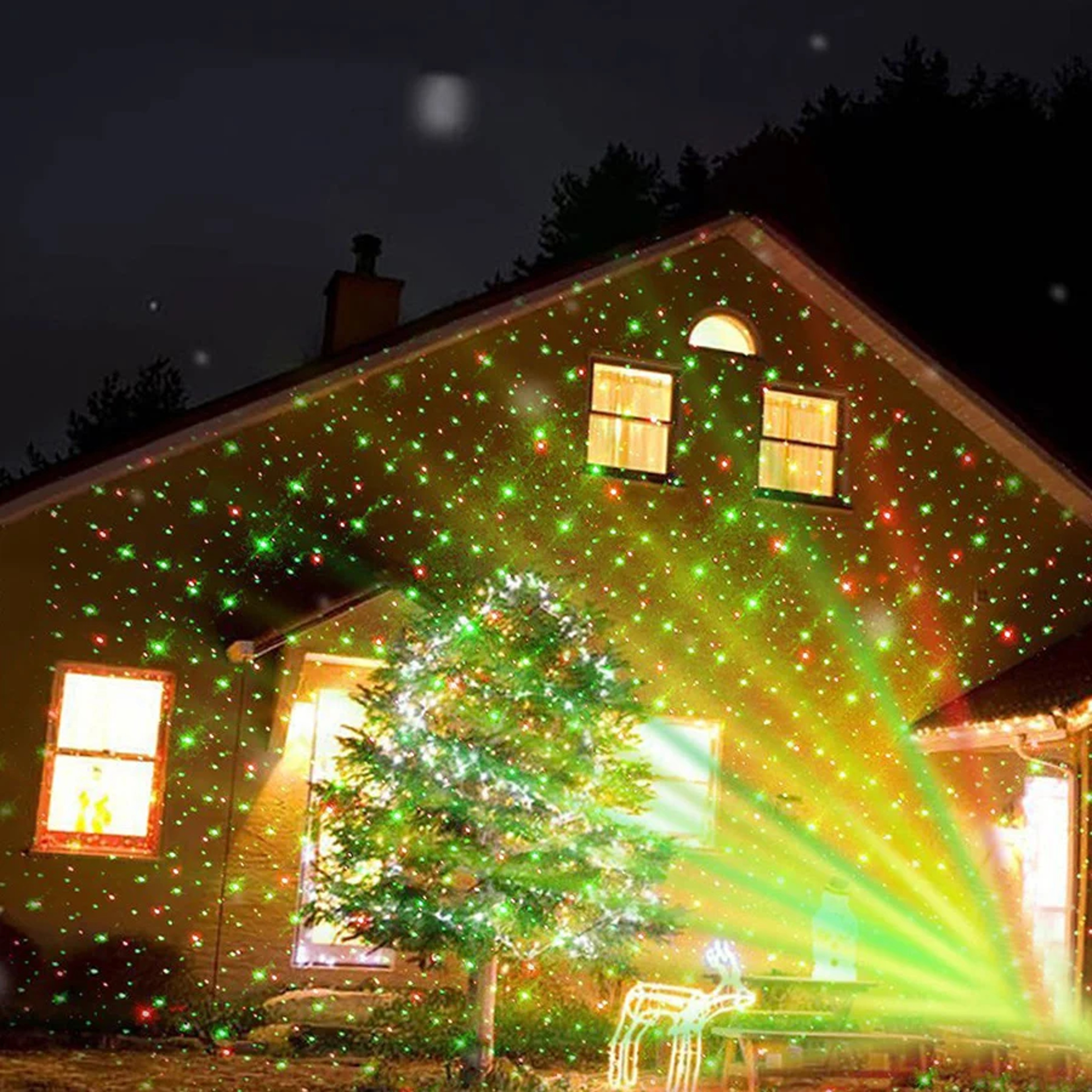 Moving Full Sky Star Laser Projector Lamp  Outdoor Red  Green Christmas Party LED Stage Light 0