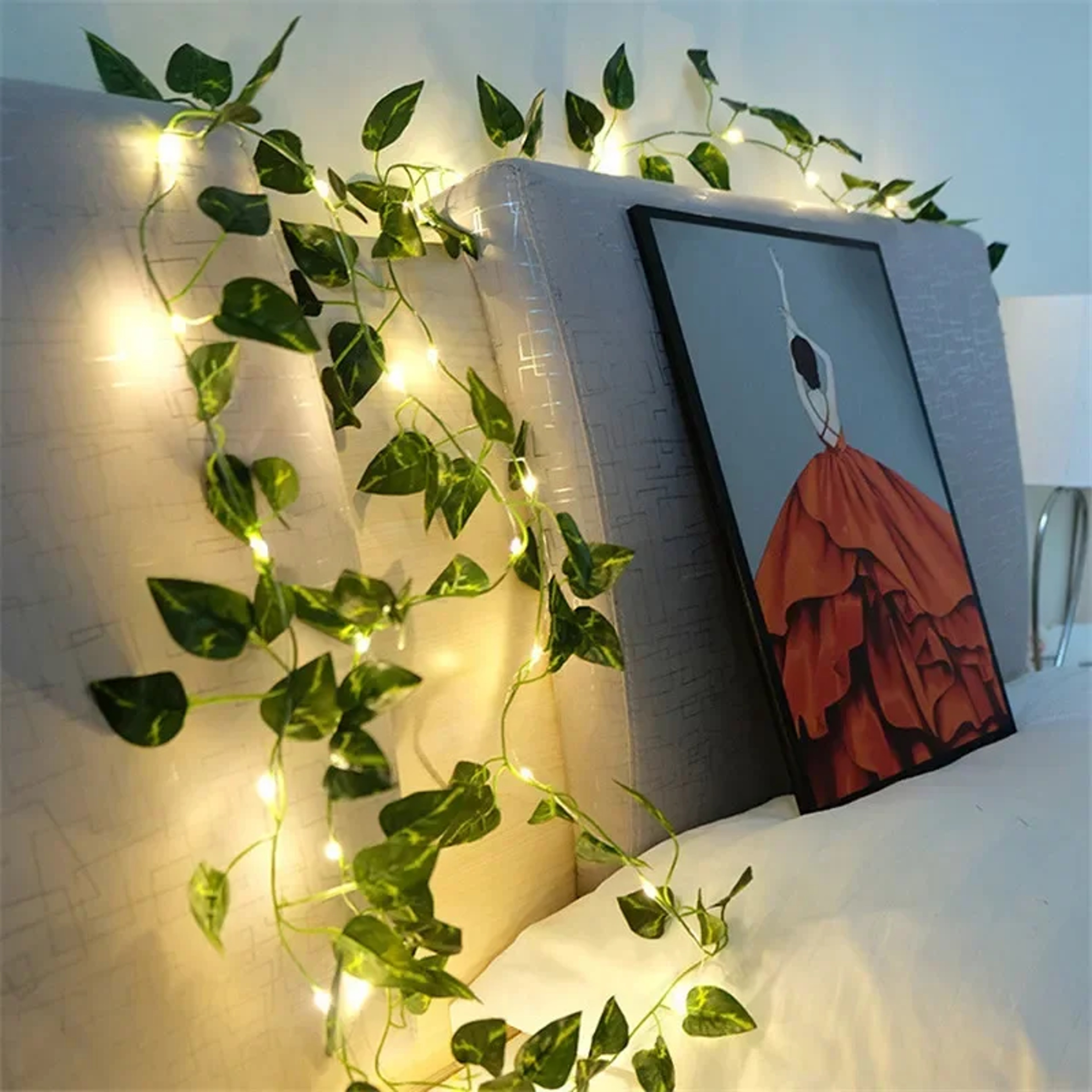 Green Leaf String Lights  BatteryPowered Christmas Tree  Wreath Lights For Home And Courtyard Decor 4