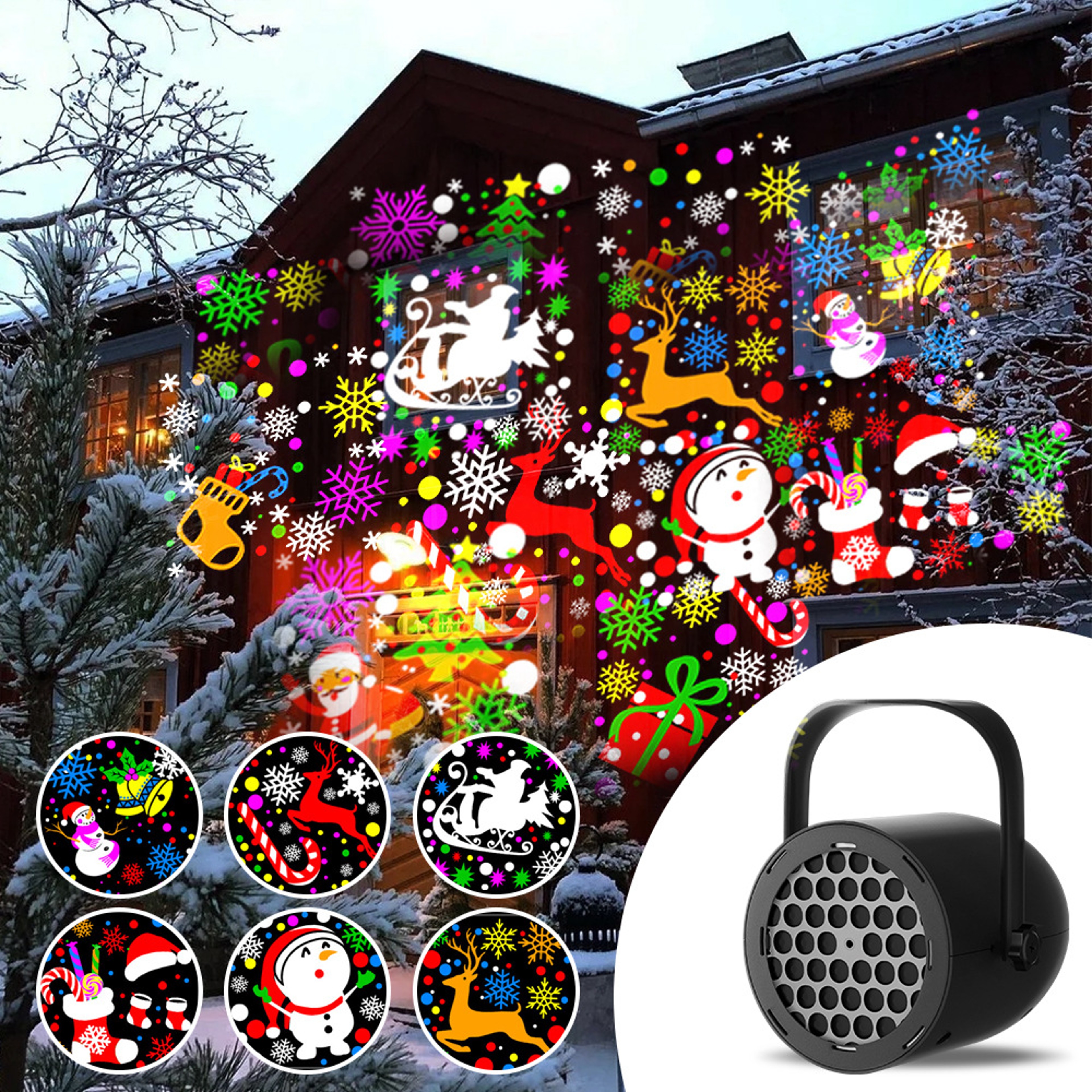 Patterns Christmas Projection Snowflake Light LED Holiday Decor For Xmas Party  Home Atmosphere  Pe 0